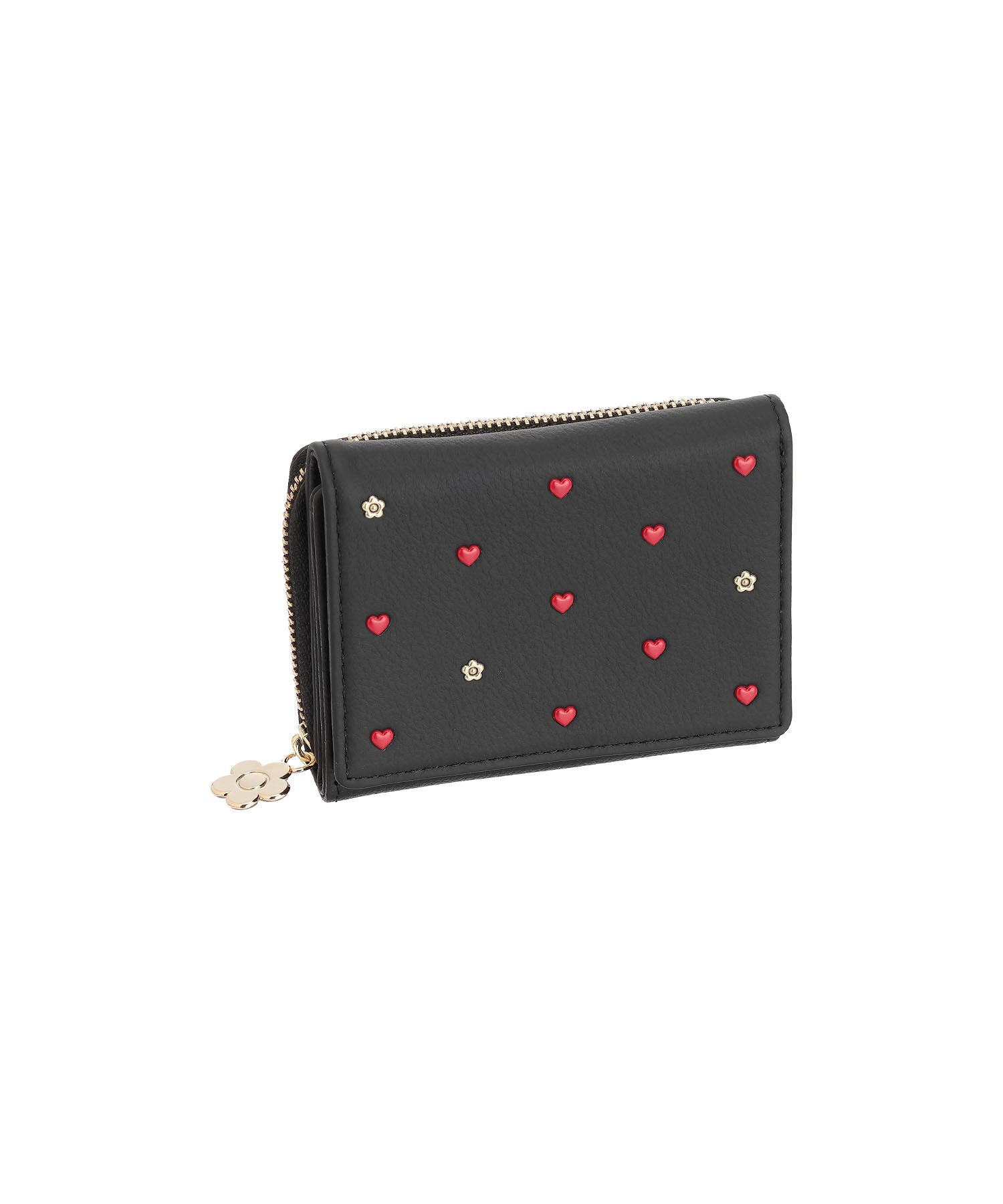 MARY QUANT「ハートフロート ミニウォレット」|財布|ブラック
