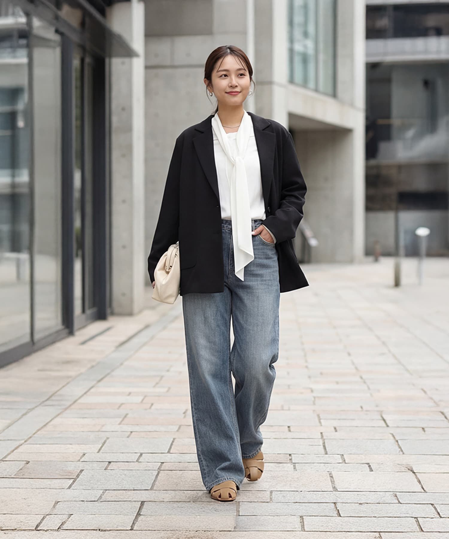 STYLE DELI「ブラウス生地のしなやかテーラードジャケット」|テーラードジャケット|