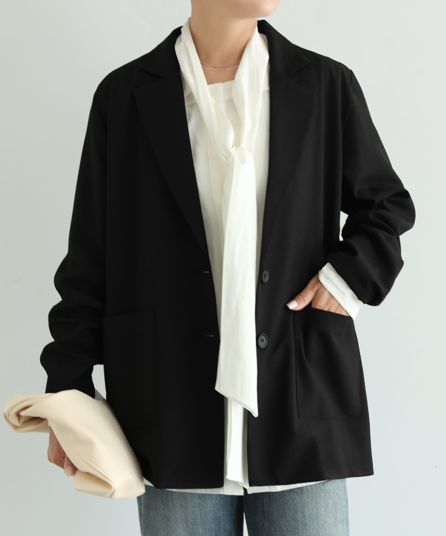 STYLE DELI「ブラウス生地のしなやかテーラードジャケット」|テーラードジャケット|