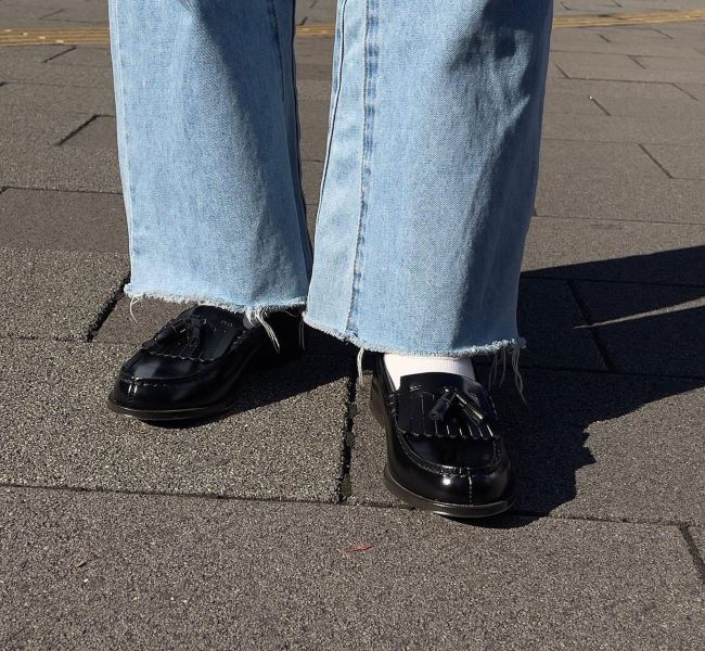 HARUTA「[3E]レディス牛革キルトタッセルローファー #3138」|ローファー|