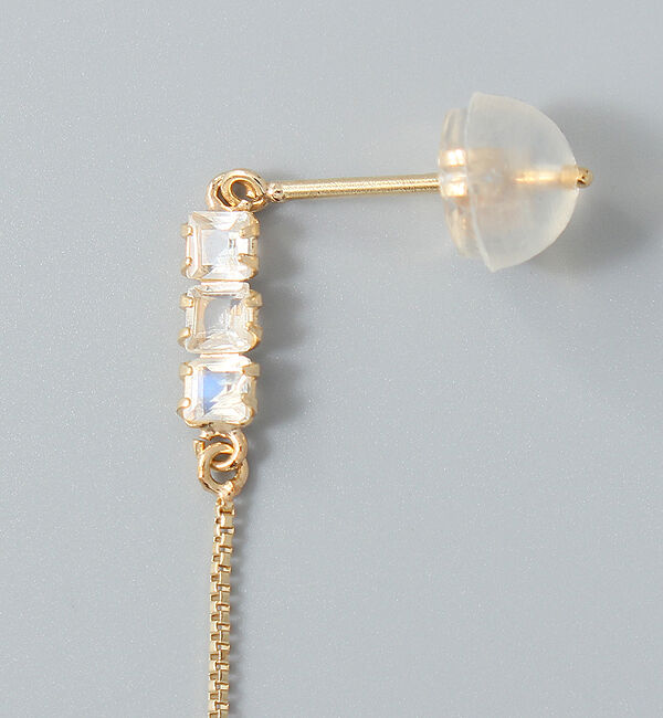 JUPITER「【K10】天然石チェーンピアス/ラブラドライト/ホワイトトパーズ」|ピアス|