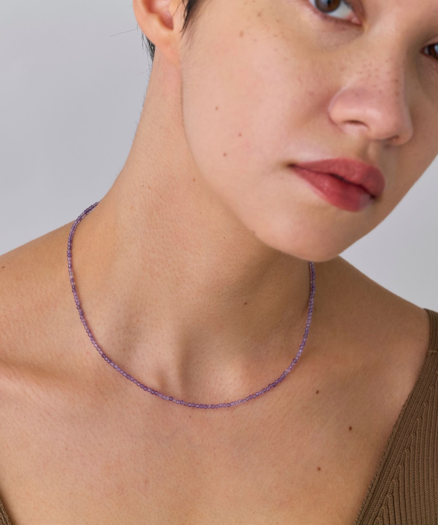 JUPITER「天然石ビーズネックレス/金属アレルギー対応/ニッケルフリー　アメシスト」|ネックレス|