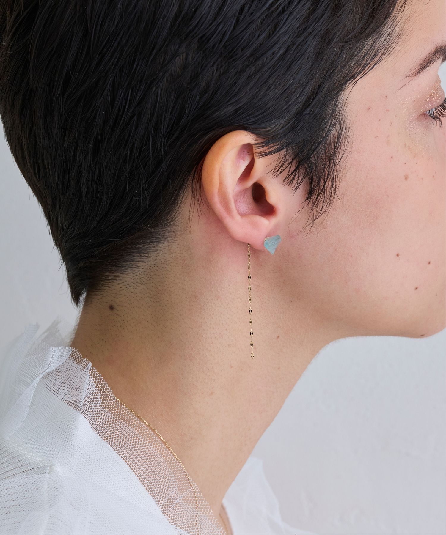 JUPITER「【K10】天然石アンカットピアス/片耳　アパタイト」|ピアス|