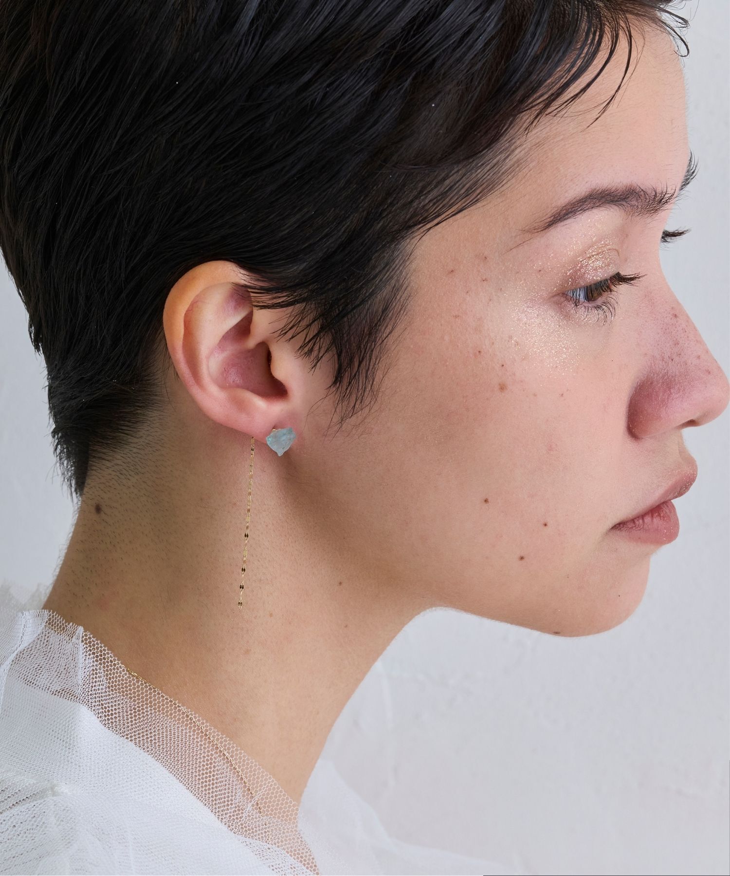 JUPITER「【K10】天然石アンカットピアス/片耳　アパタイト」|ピアス|