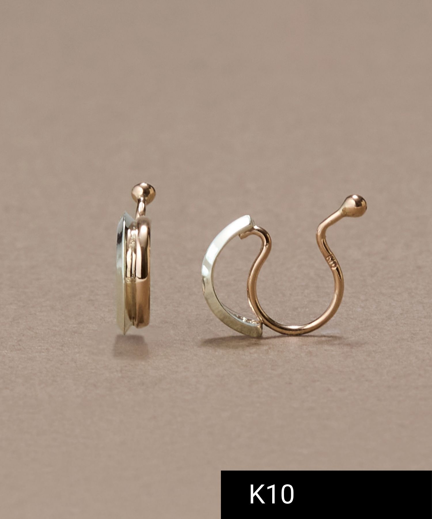 JUPITER「【K10&SV925】コンビカラーフープイヤリング　ピンクゴールド&times;シルバー」|イヤリング|