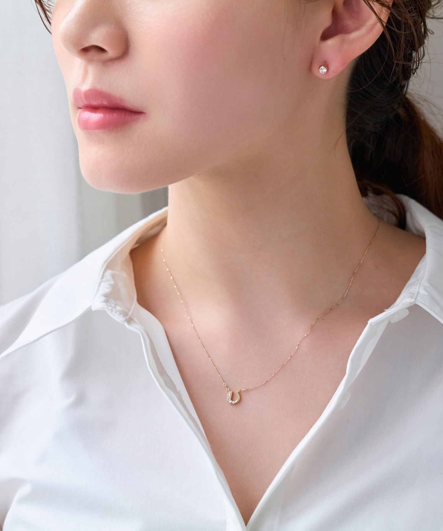 Phoebe「【金属アレルギー対応】ラッキーホースシューネックレス/約40.5cm～43.5cm」|ネックレス|