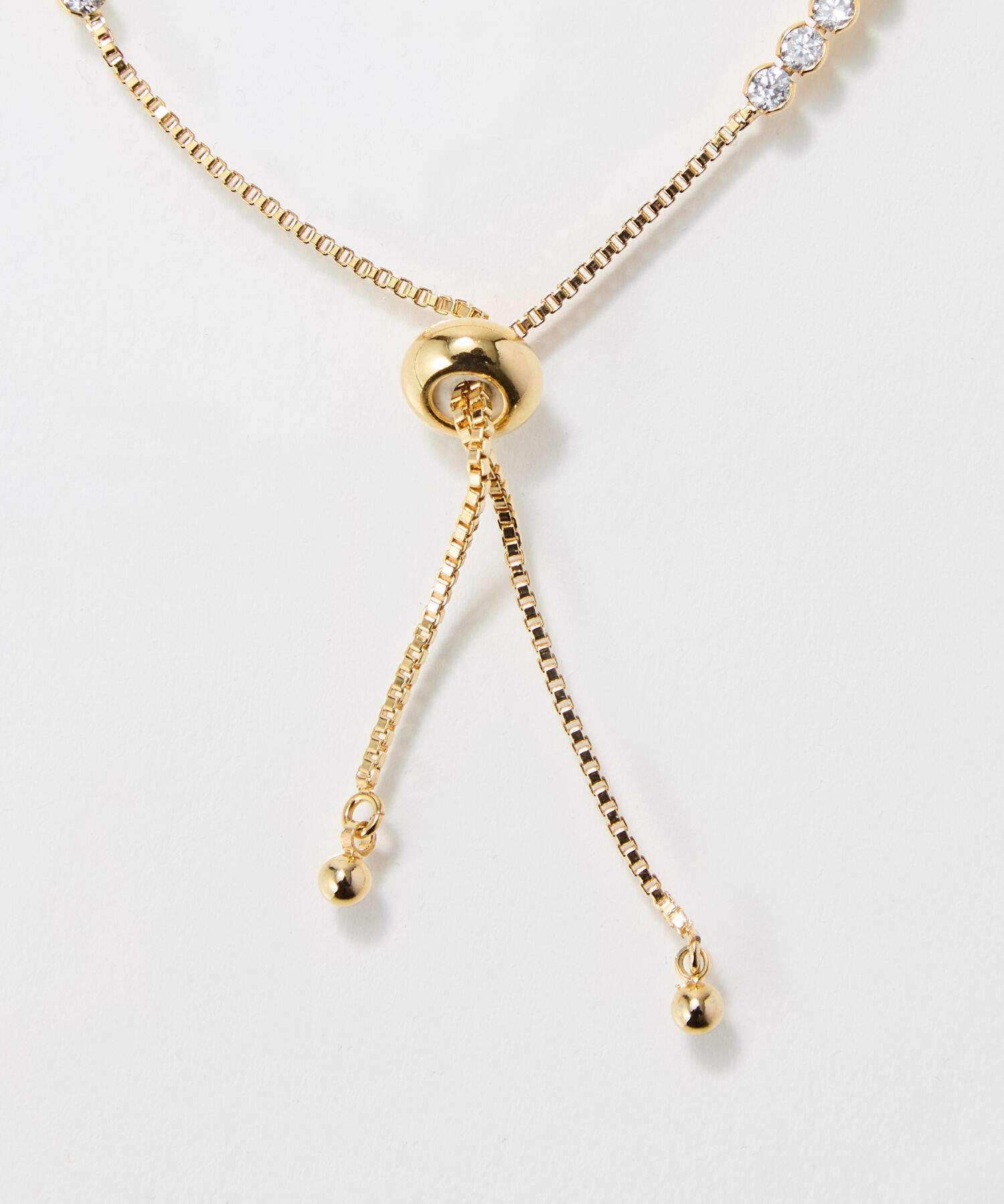 Phoebe「ラインストーンスライドテニスブレスレット　ゴールド」|ブレスレット・バングル|