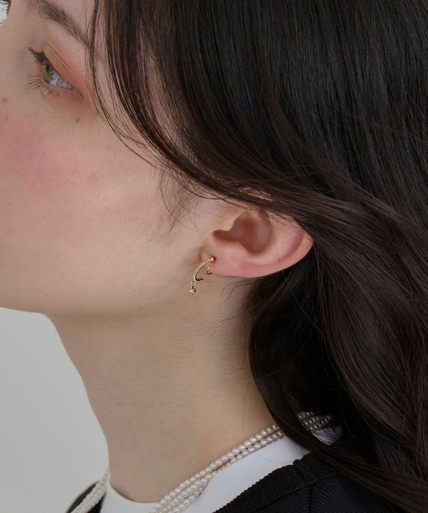 Phoebe「【痛くないシリーズ/金属アレルギー対応】ミルキースパークライトフィットイヤリング/ニッケルフリー/星」|イヤリング|