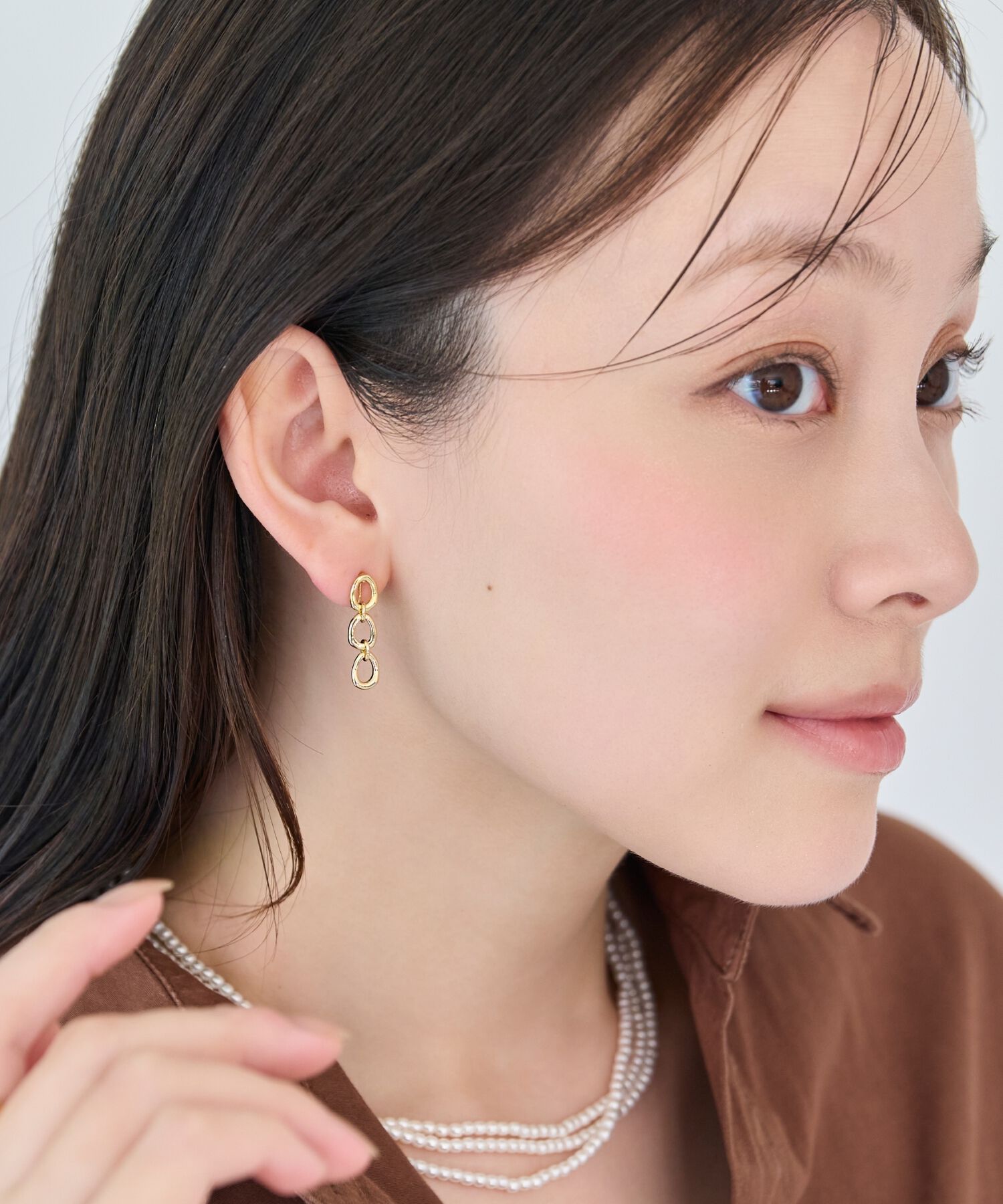 Phoebe「【痛くないシリーズ/金属アレルギー対応】チェーンライトフィットイヤリング　ゴールド/ニッケルフリー」|イヤリング|