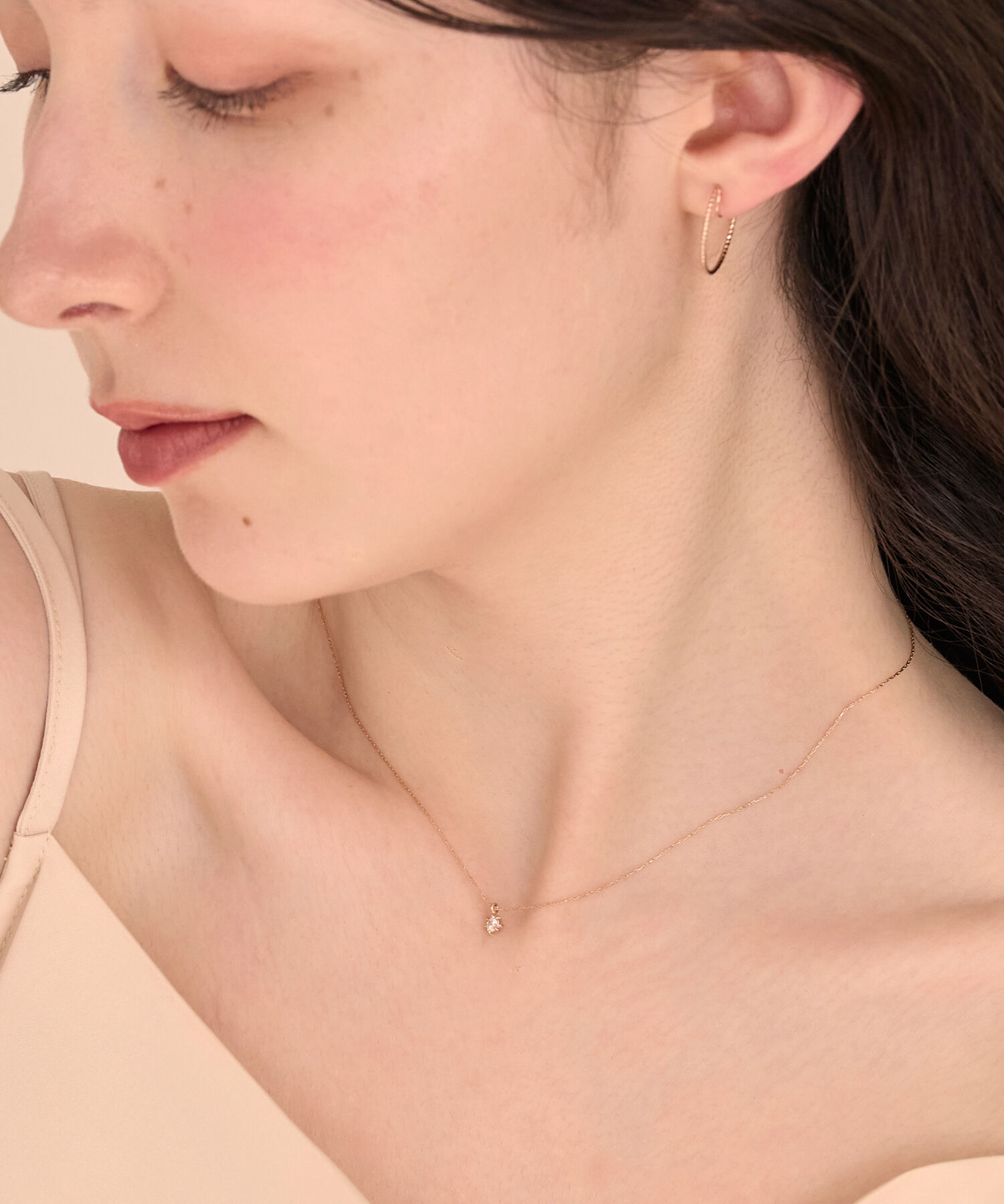 Phoebe「【金属アレルギー対応】スターリービジューネックレス　星/一粒石」|ネックレス|