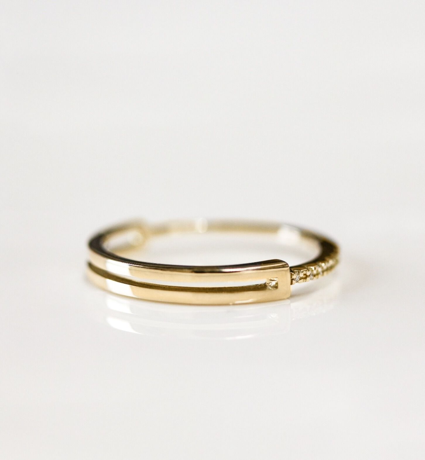  「ダイヤモンド オペラ リング | K10YG 〈世界最小〉」|リング|