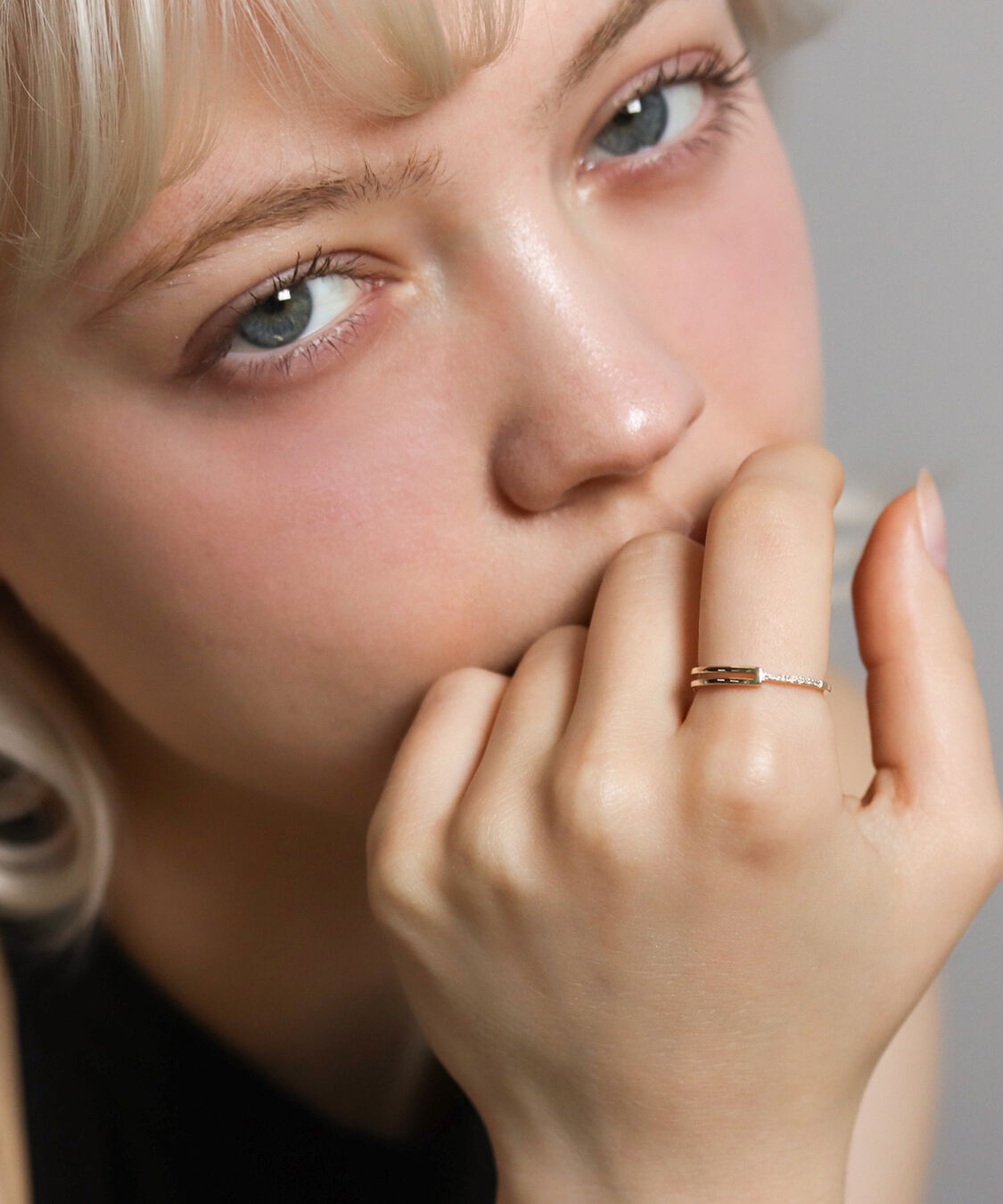  「ダイヤモンド オペラ リング | K10YG 〈世界最小〉」|リング|