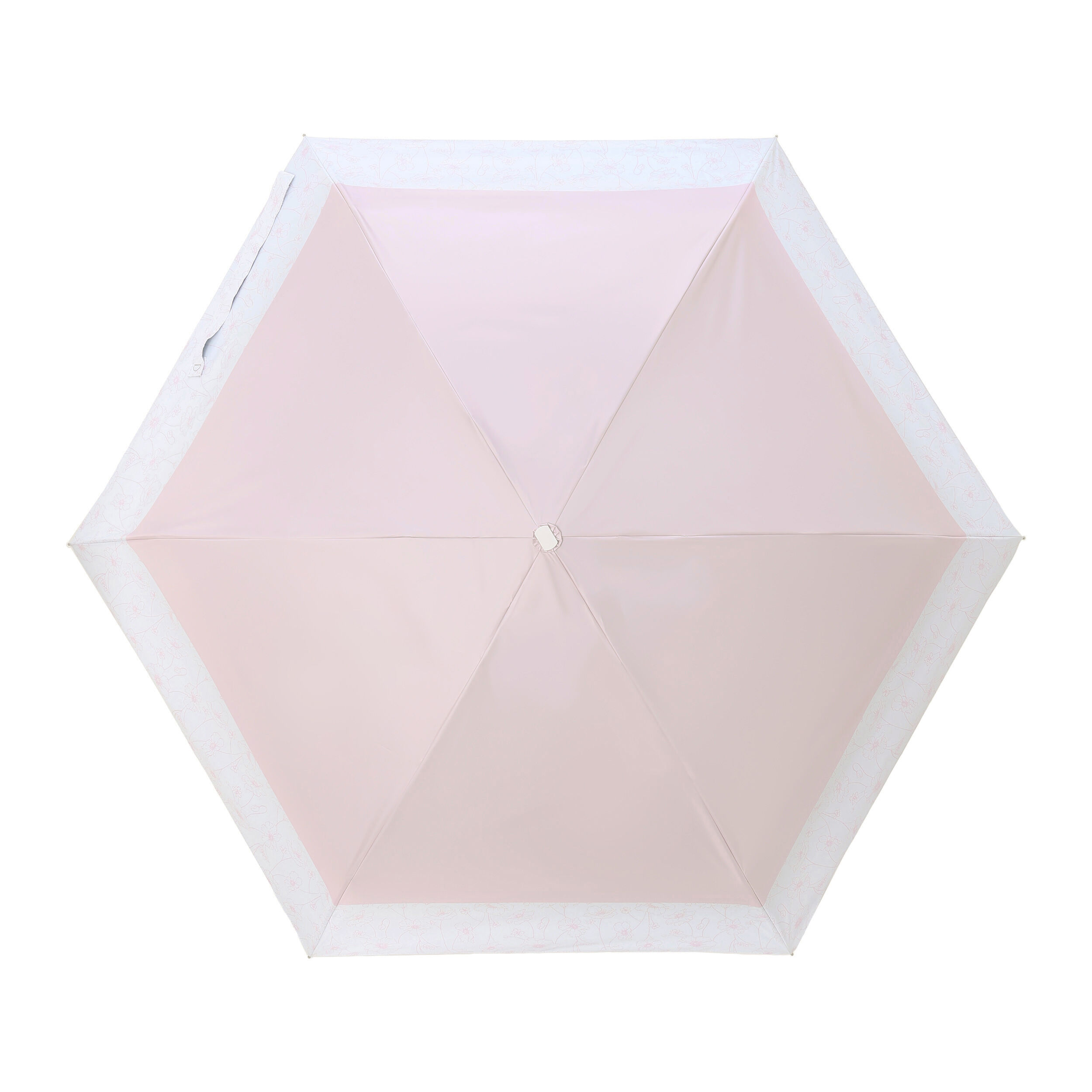  「ラインフラワーボーダー軽量ミニ／アンブレラ／ショート」|傘|ピンク