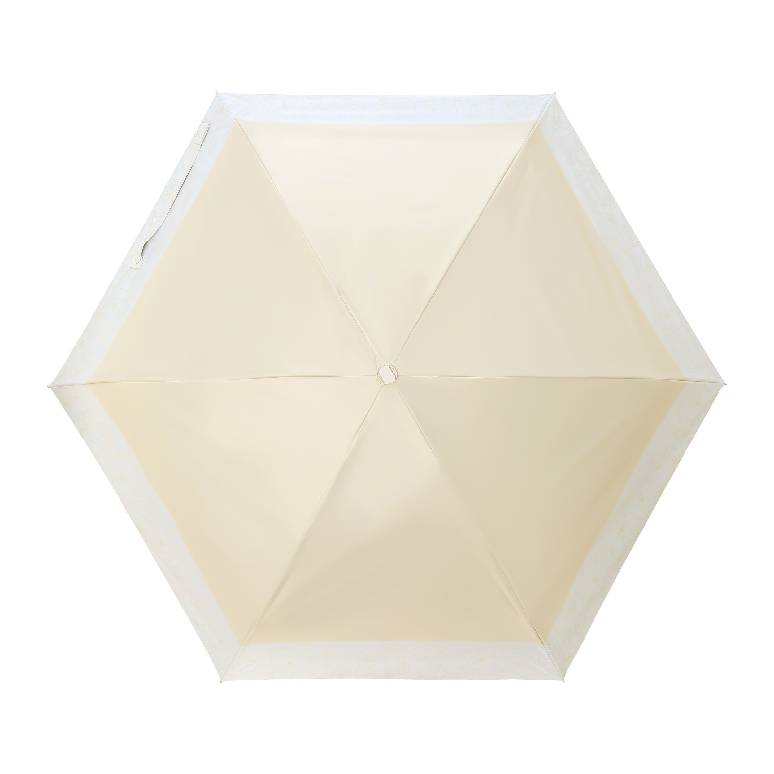  「ラインフラワーボーダー軽量ミニ／アンブレラ／ショート」|傘|ベージュ