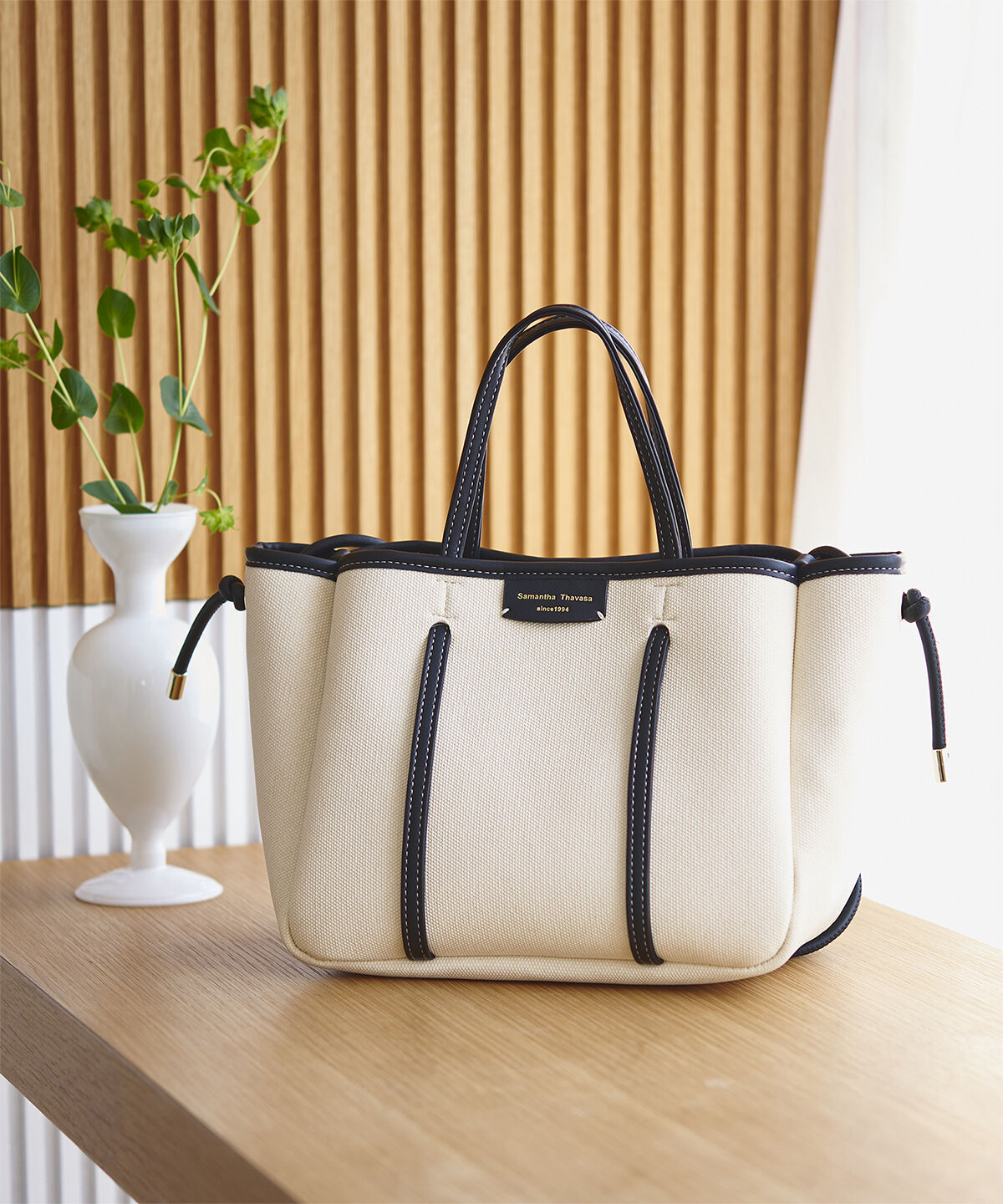 Samantha Thavasa「キャンバスデザイン 合皮トートバッグ 小サイズ」|トートバッグ|