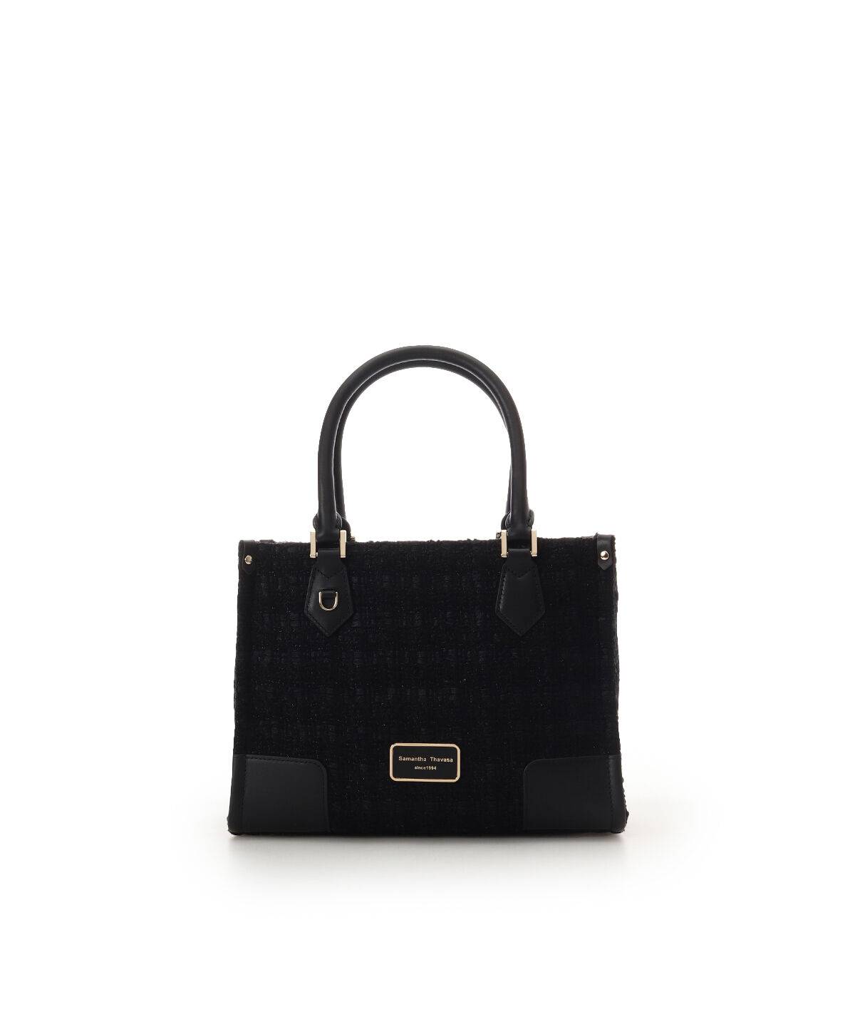 Samantha Thavasa「ファンシーツイード スクエアハンドバッグ」|ハンドバッグ|ブラック