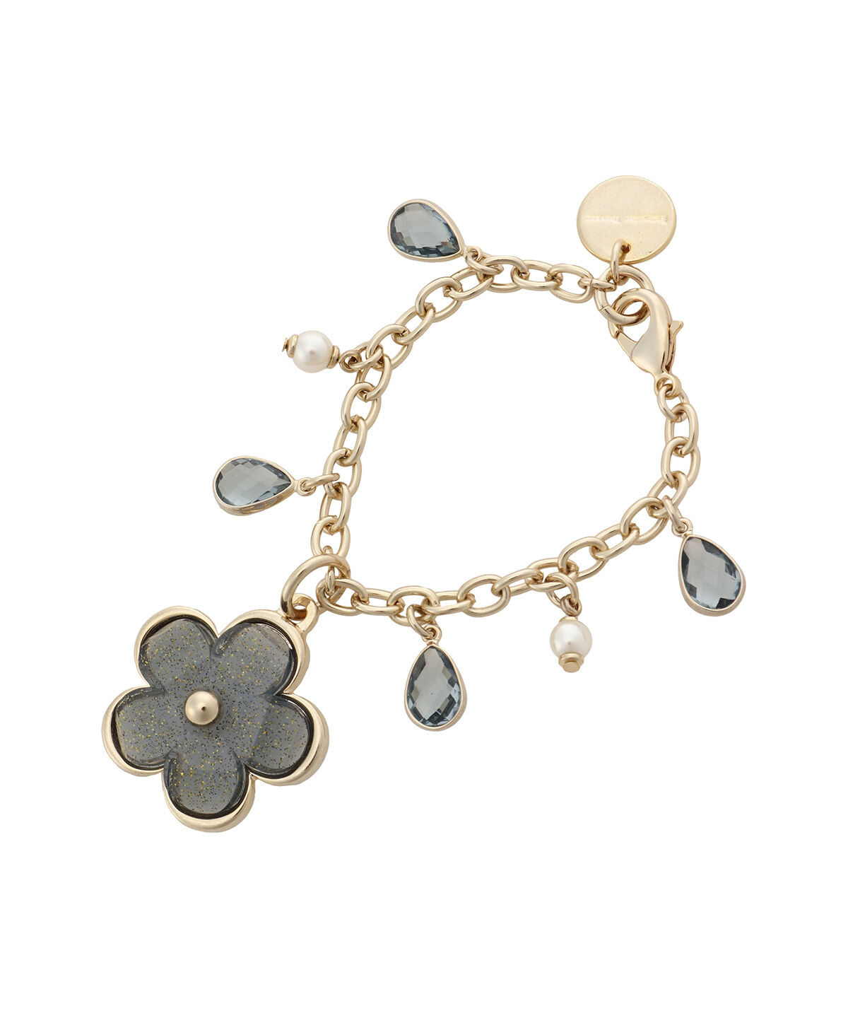 Samantha Thavasa「クリアラメフラワーバッグチャーム」|チャーム・キーホルダー|ネイビー