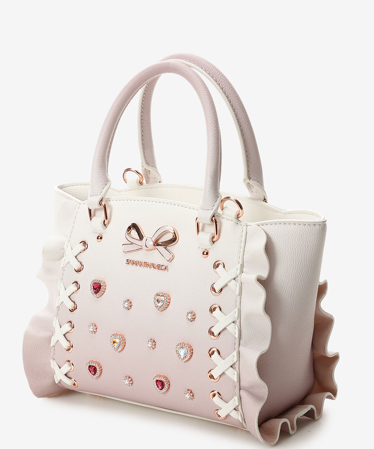 Samantha Vega「レースアップハートビジューグラデーションフラッタ―(ミニ)」|ショルダー・メッセンジャー|