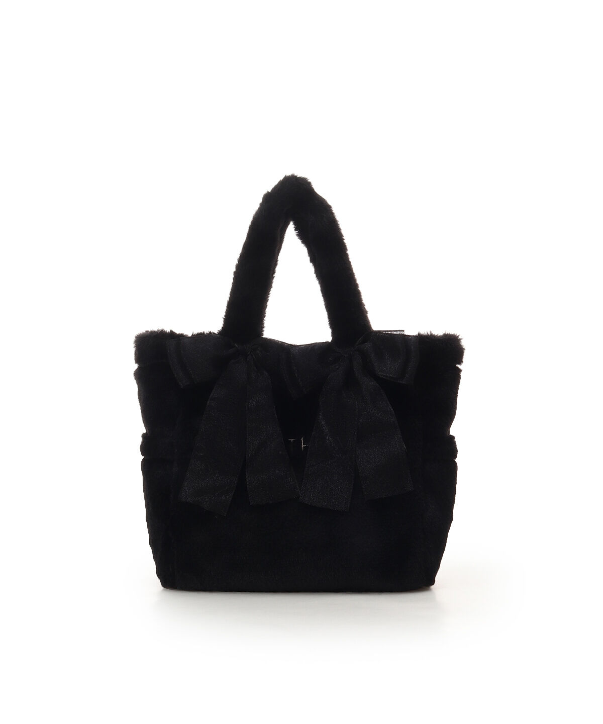 Samantha Vega「シフォンリボンファーハンドバッグ」|ハンドバッグ|ブラック