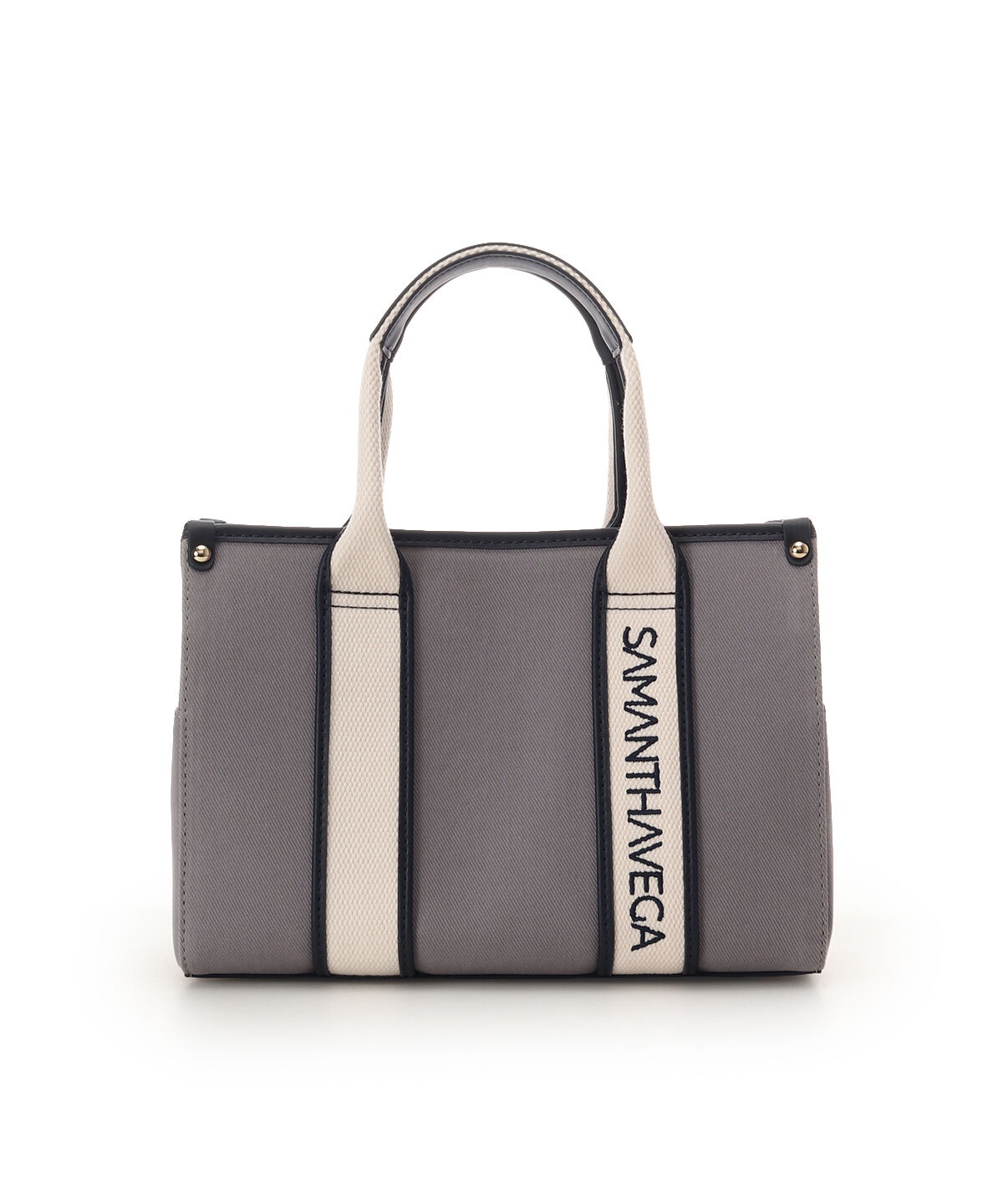 Samantha Vega「新色ロゴテープキャンバスハンドバッグ（小）」|ハンドバッグ|グレー