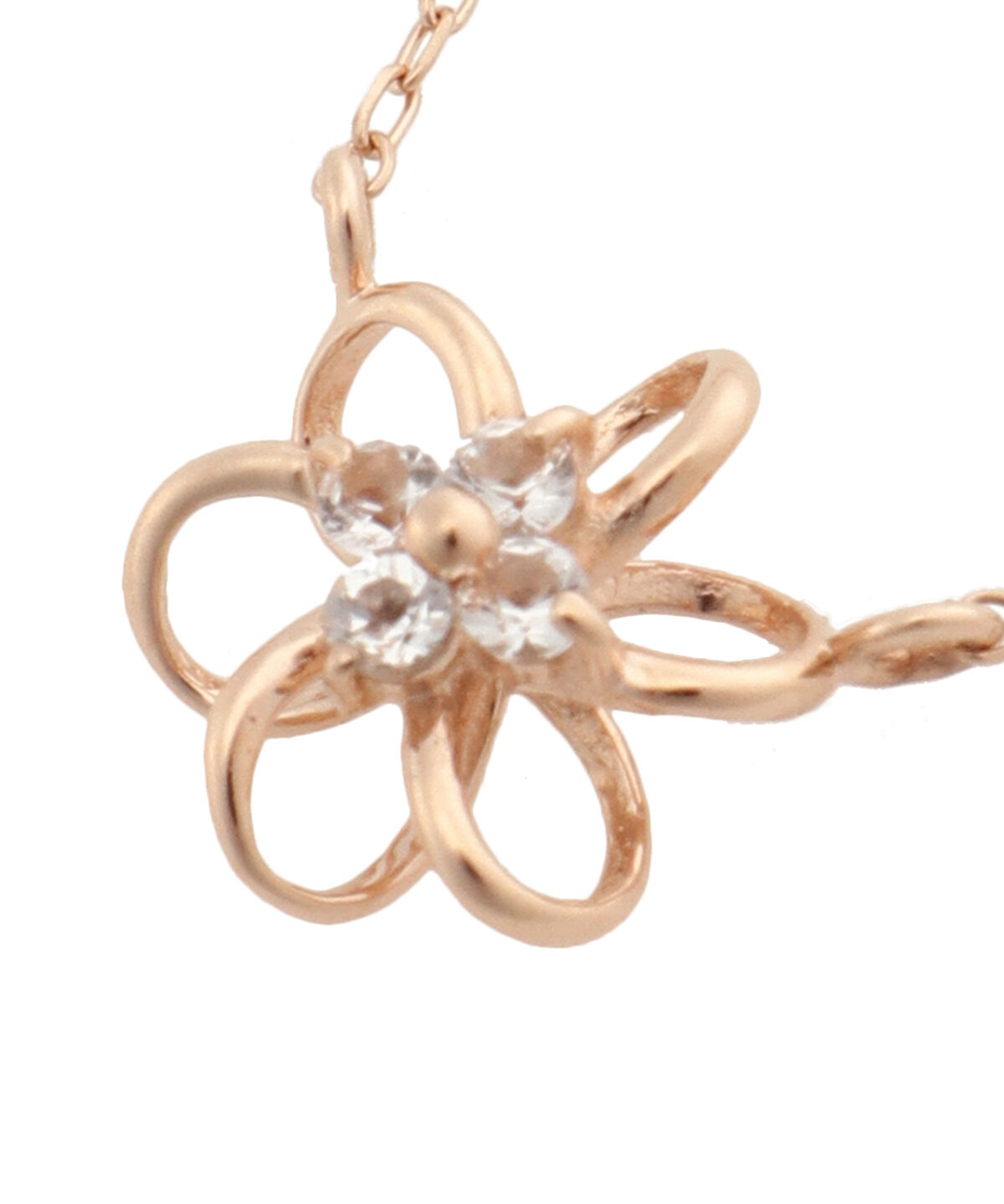 Samantha Tiara「K10 PG ストーンフラワーネックレス(小)」|ネックレス|