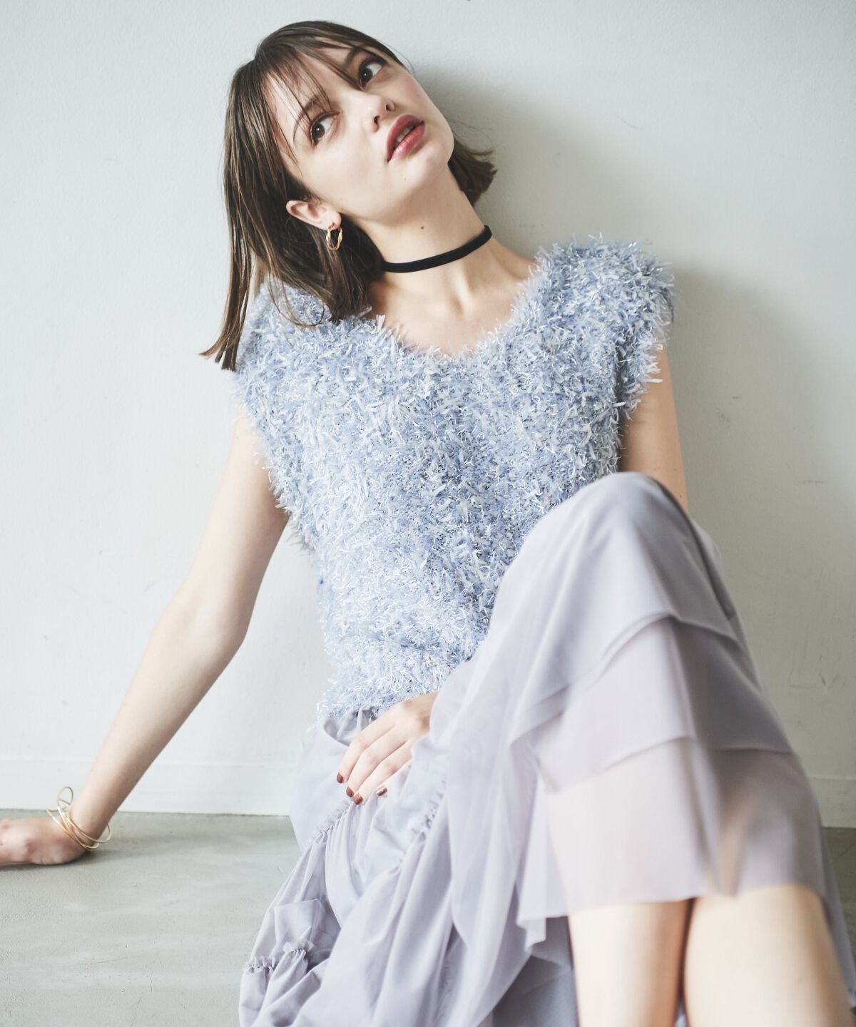 アンドクチュール「ふわニットノースリラメプルオーバー」|ニット・セーター|