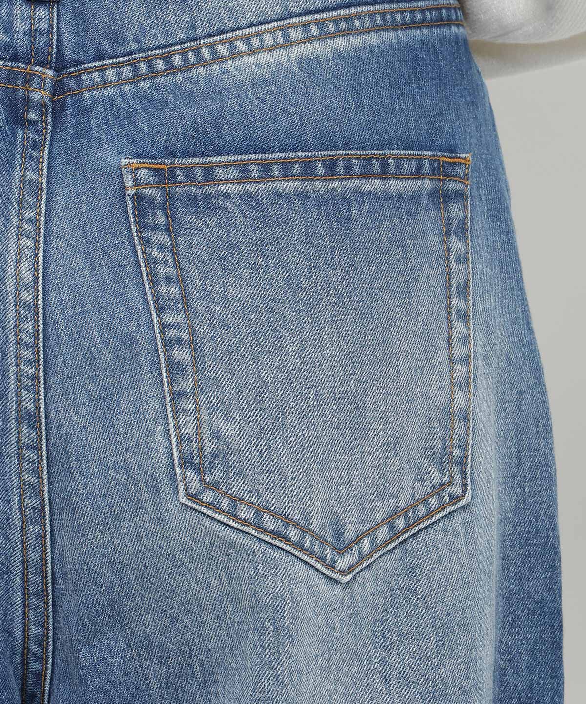 アンドクチュール「タックワイドデニムパンツ」|デニム|