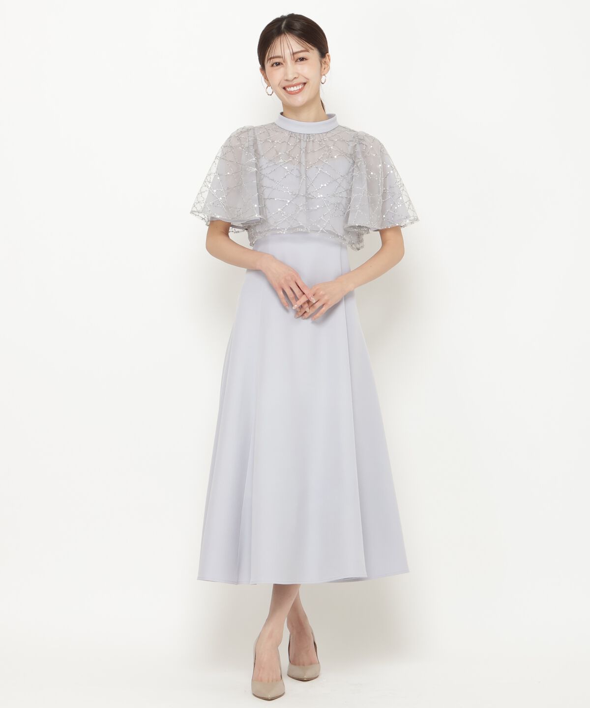 アンドクチュール「スパンコールチュールレイヤードレス」|ドレス|