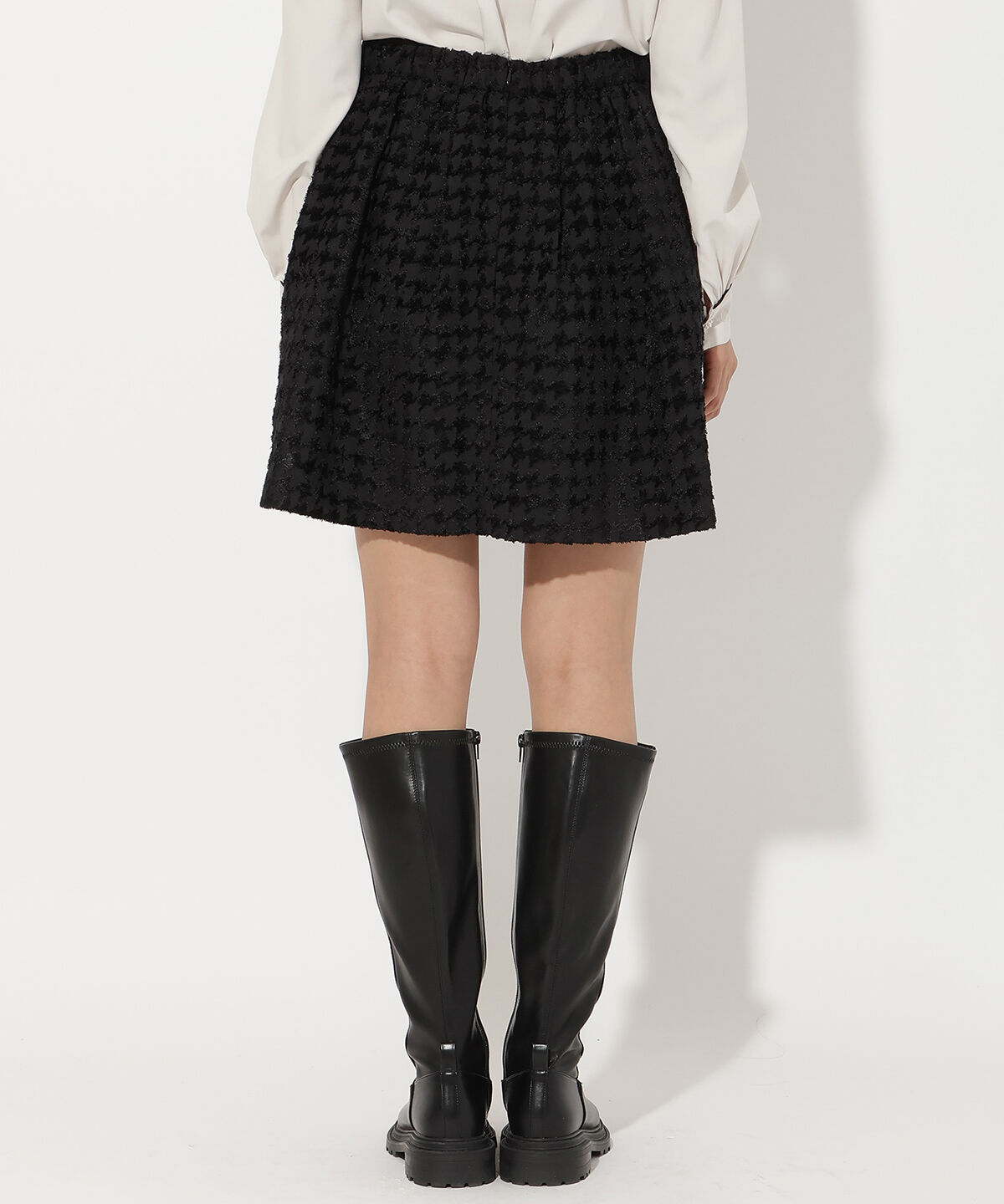 アンドクチュール「千鳥ジャガードミニスカート」|フレア|