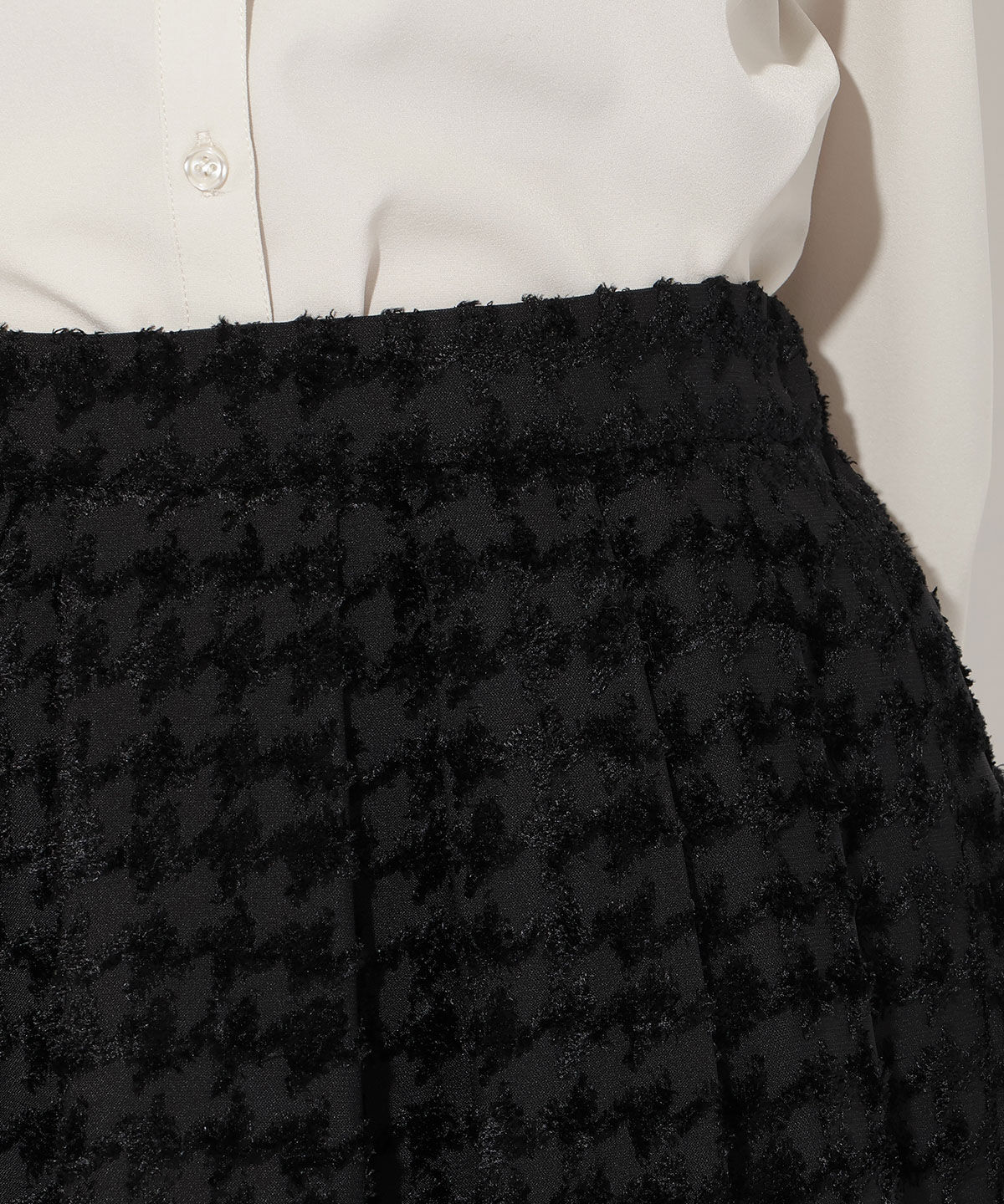 アンドクチュール「千鳥ジャガードミニスカート」|フレア|