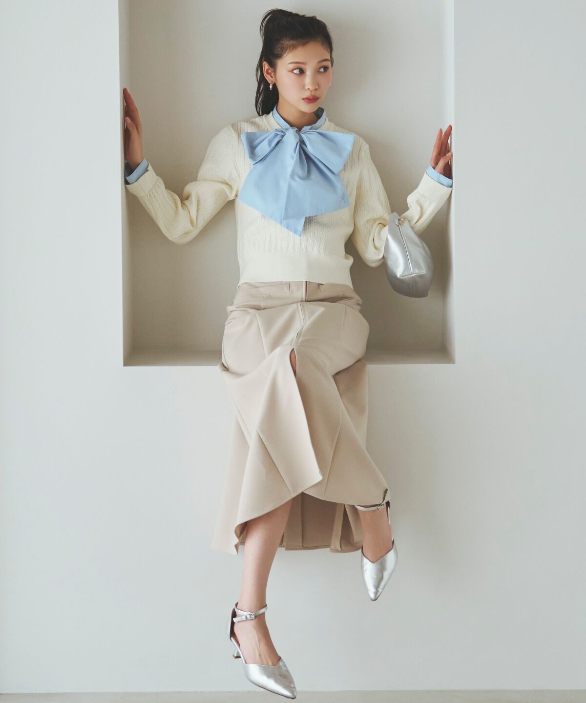 アンドクチュール「フロントZIPマーメイドスカート」|フレア|