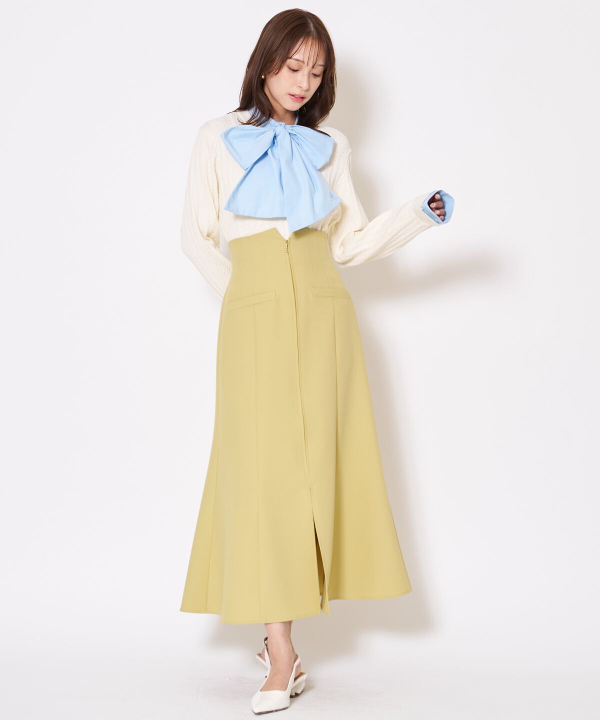 アンドクチュール「フロントZIPマーメイドスカート」|フレア|