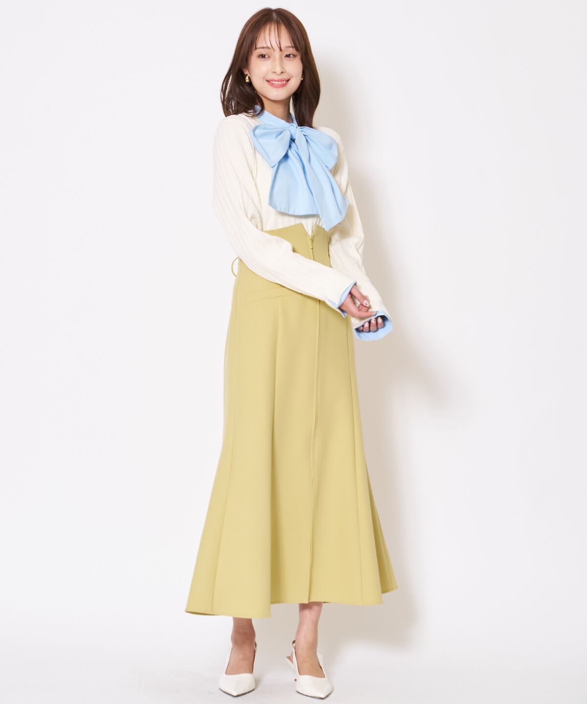 アンドクチュール「フロントZIPマーメイドスカート」|フレア|