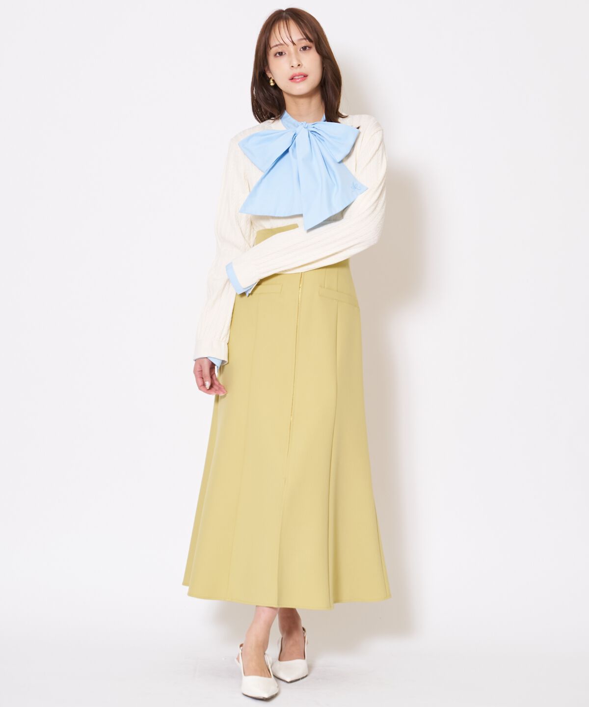 アンドクチュール「フロントZIPマーメイドスカート」|フレア|