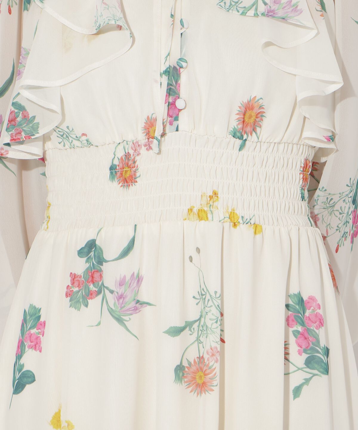 アンドクチュール「フリルケープフラワープリントワンピース」|ワンピース|