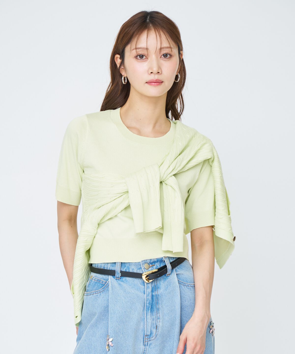 アンドクチュール「ケーブル編みカーディガンアンサンブル」|カーディガン|