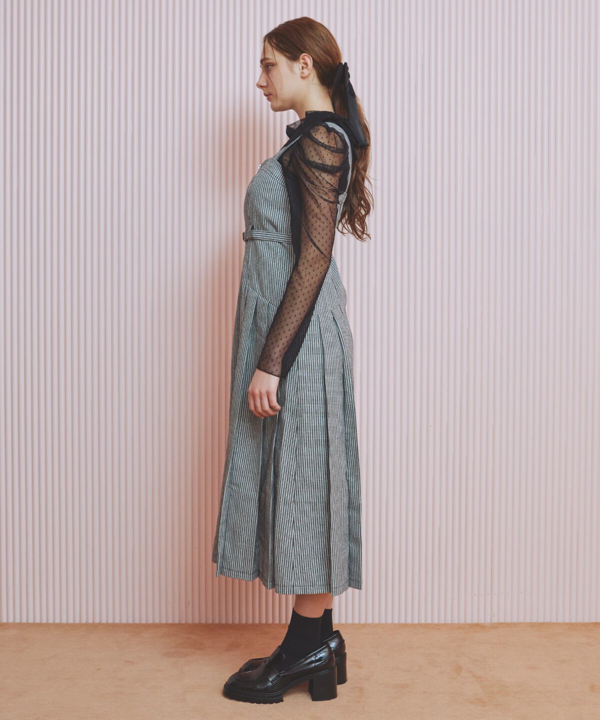 REDYAZEL「サイドプリーツジャンパースカート」|ジャンパースカート|