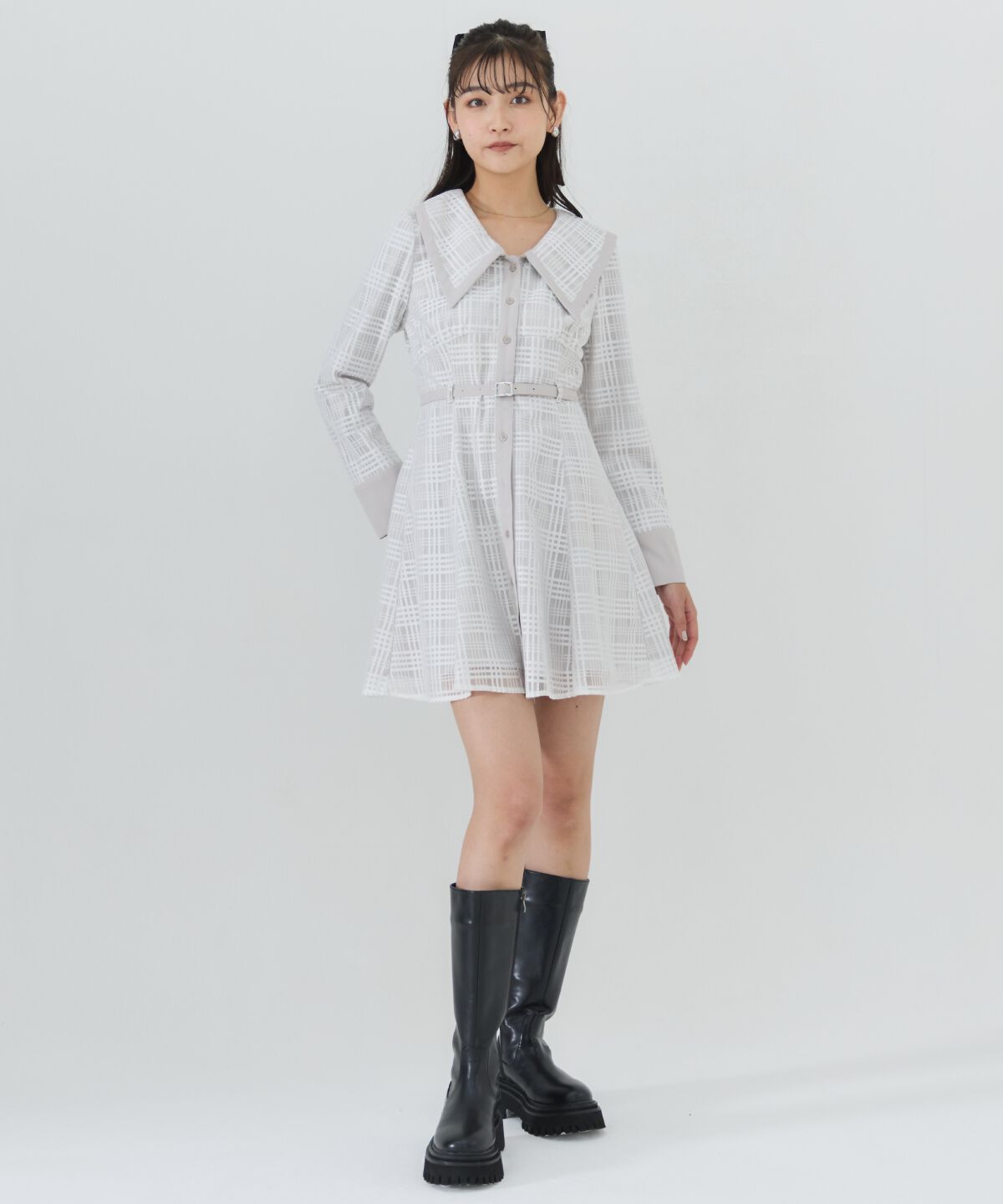 REDYAZEL「ビッグカラーレースミニワンピース」|ワンピース|