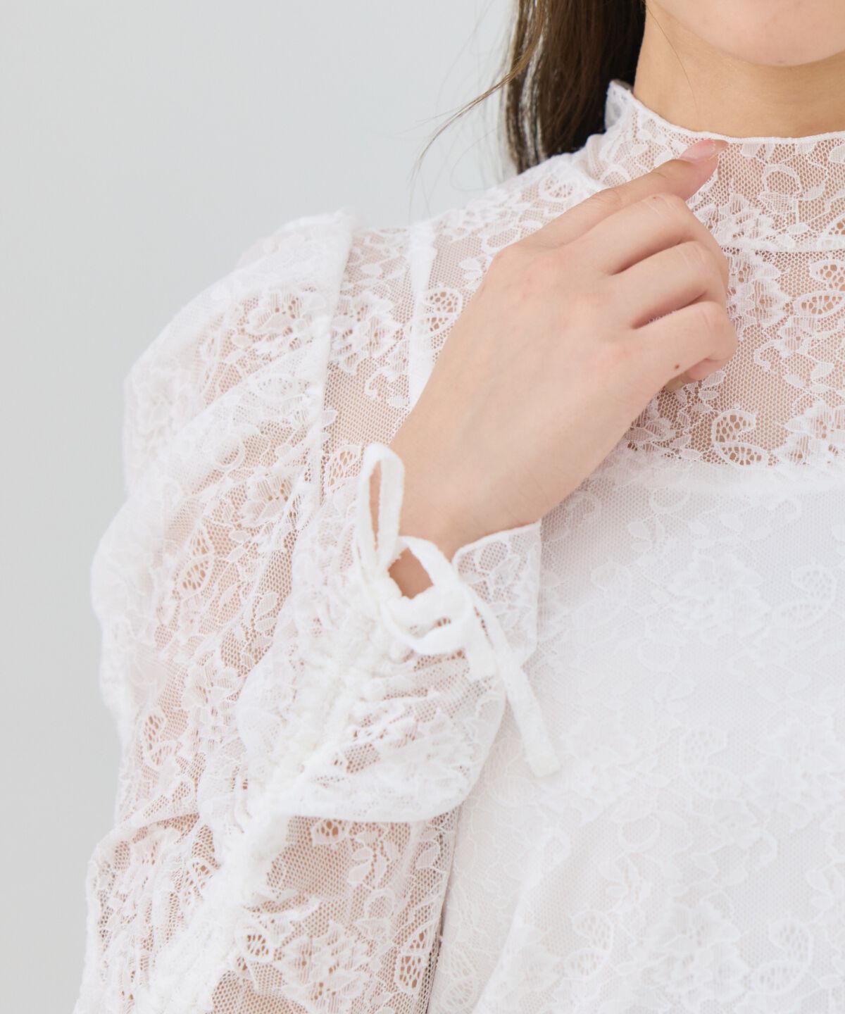 REDYAZEL「シャーリングスリーブレースブラウス」|Tシャツ・カットソー|