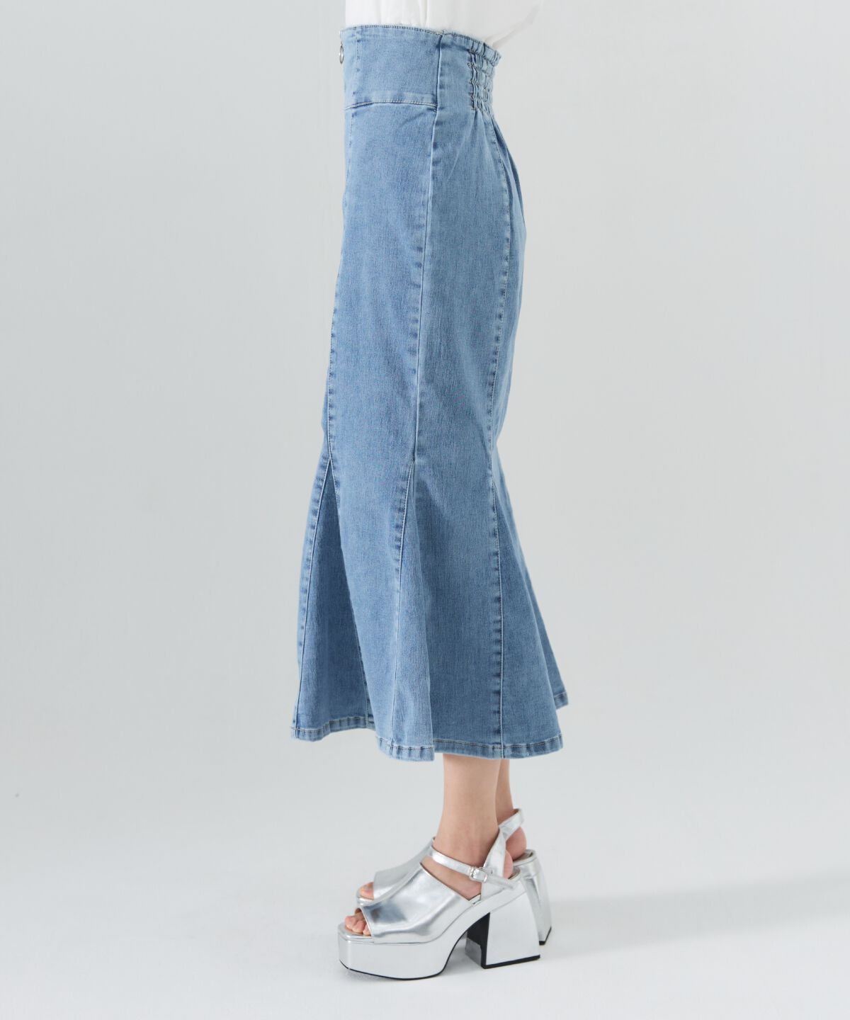 REDYAZEL「フロントジップデニムマーメイドスカート」|タイト|