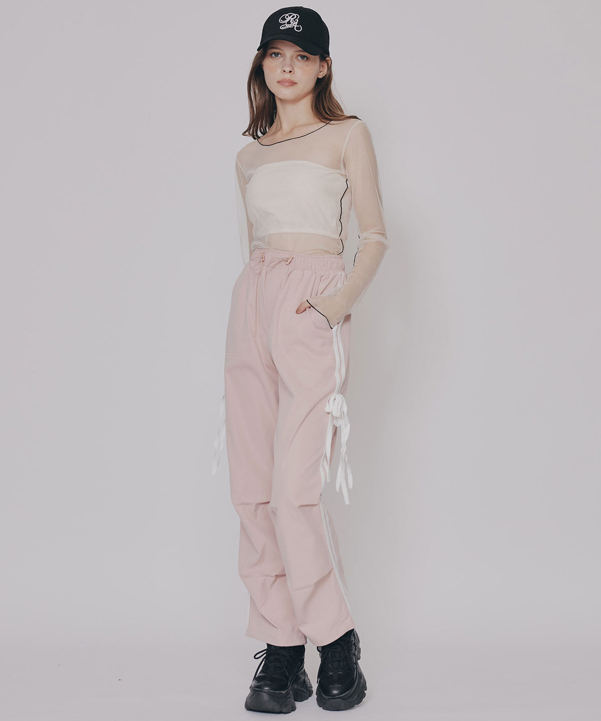 REDYAZEL「サイドリボンラインパラシュートパンツ」|その他|