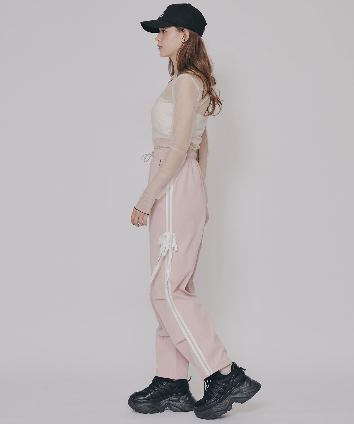 REDYAZEL「サイドリボンラインパラシュートパンツ」|その他|