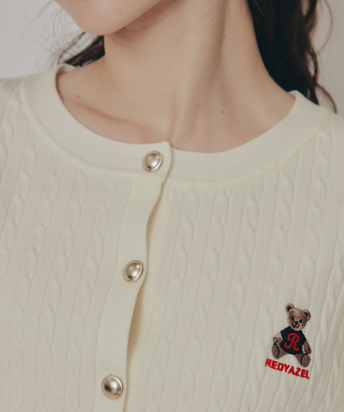 REDYAZEL「Azelyミニケーブルニットカーディガン」|カーディガン|