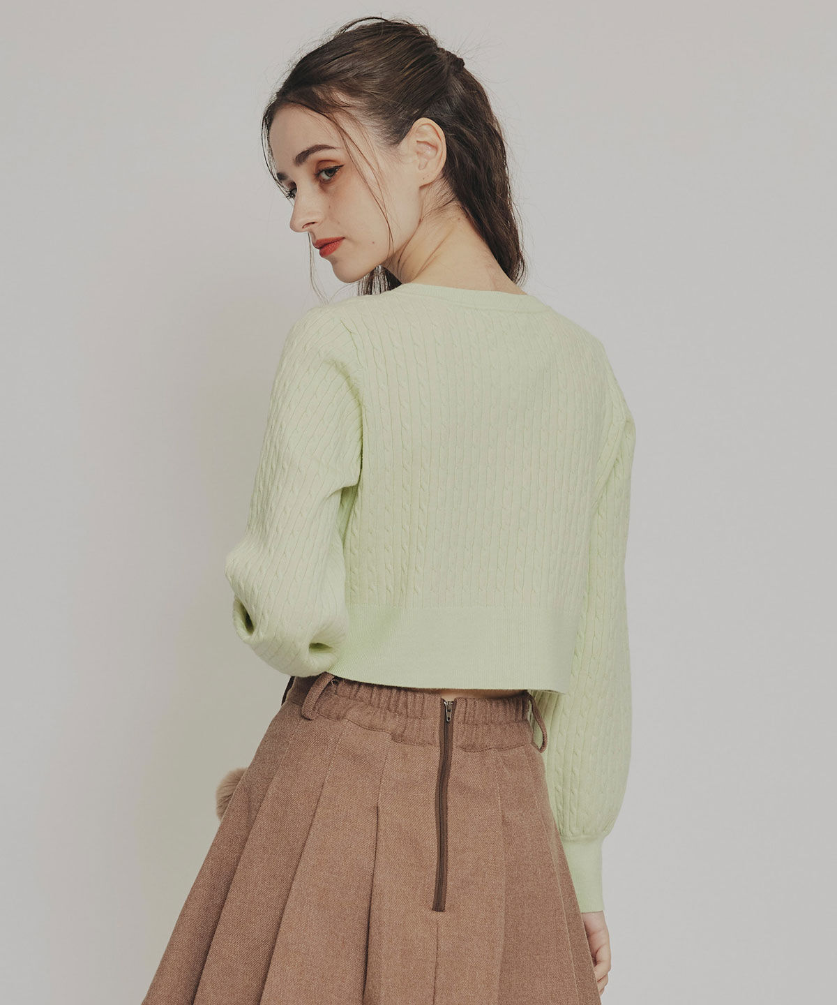 REDYAZEL「Azelyミニケーブルニットカーディガン」|カーディガン|