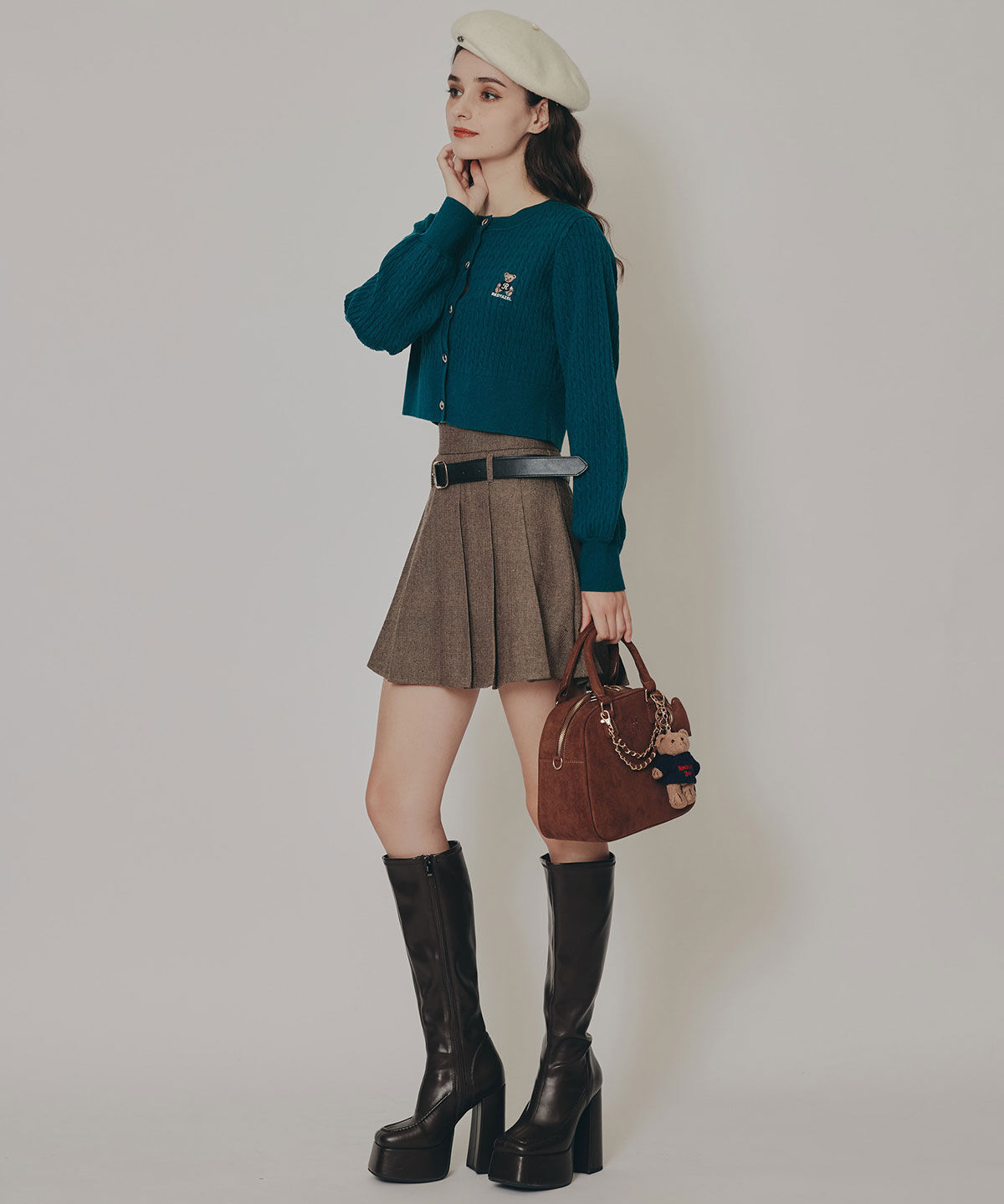 REDYAZEL「Azelyミニケーブルニットカーディガン」|カーディガン|