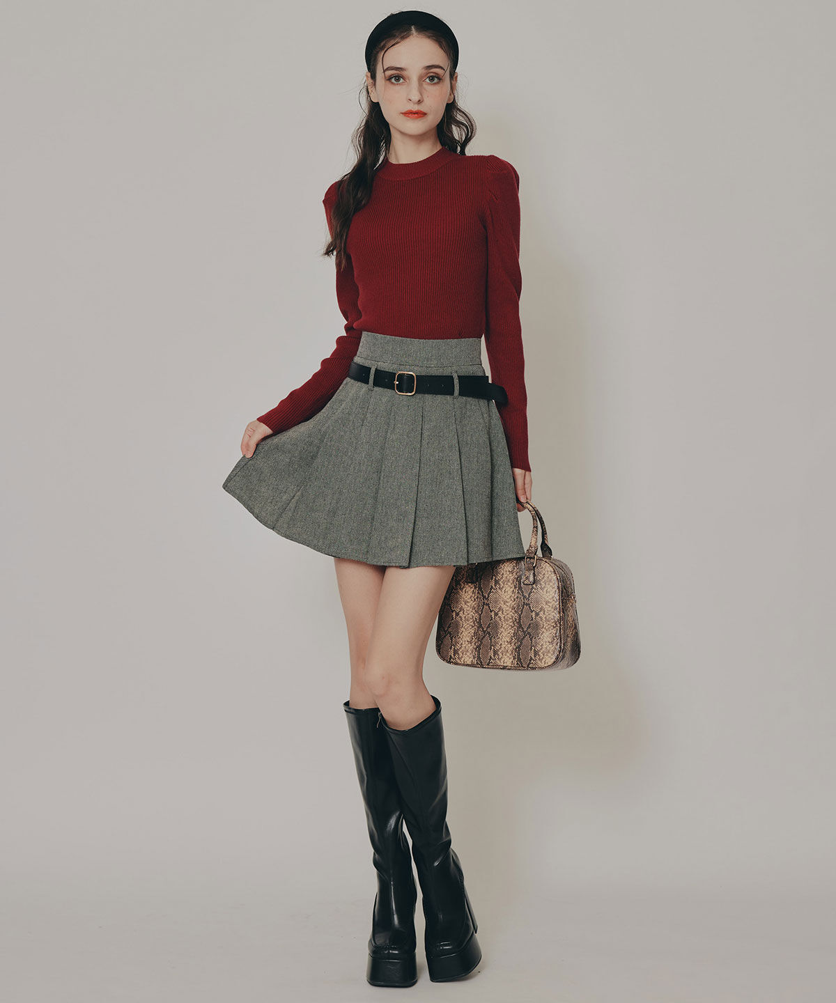 REDYAZEL「パワショルボトルネックニットトップス」|ニット・セーター|