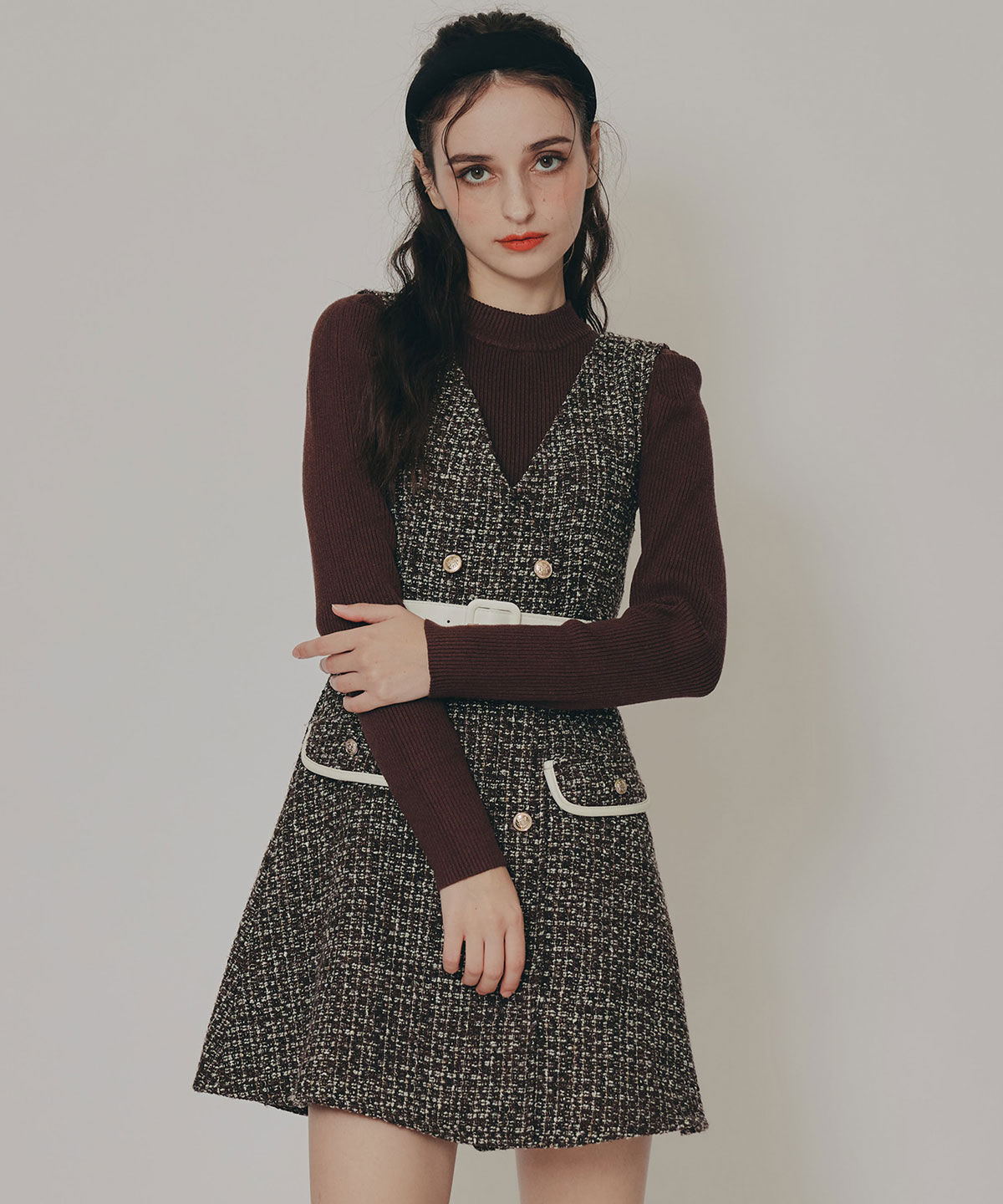 REDYAZEL「パワショルボトルネックニットトップス」|ニット・セーター|