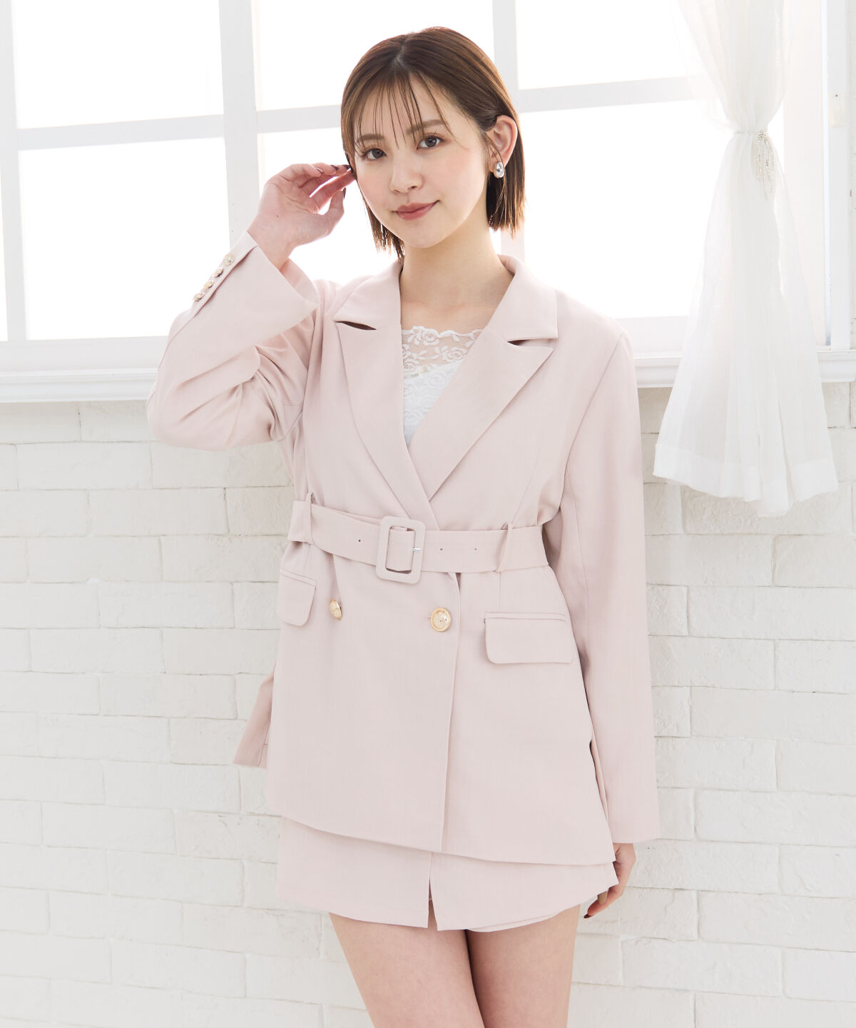 REDYAZEL「ラップデザインショートパンツ」|キュロット|ピンク