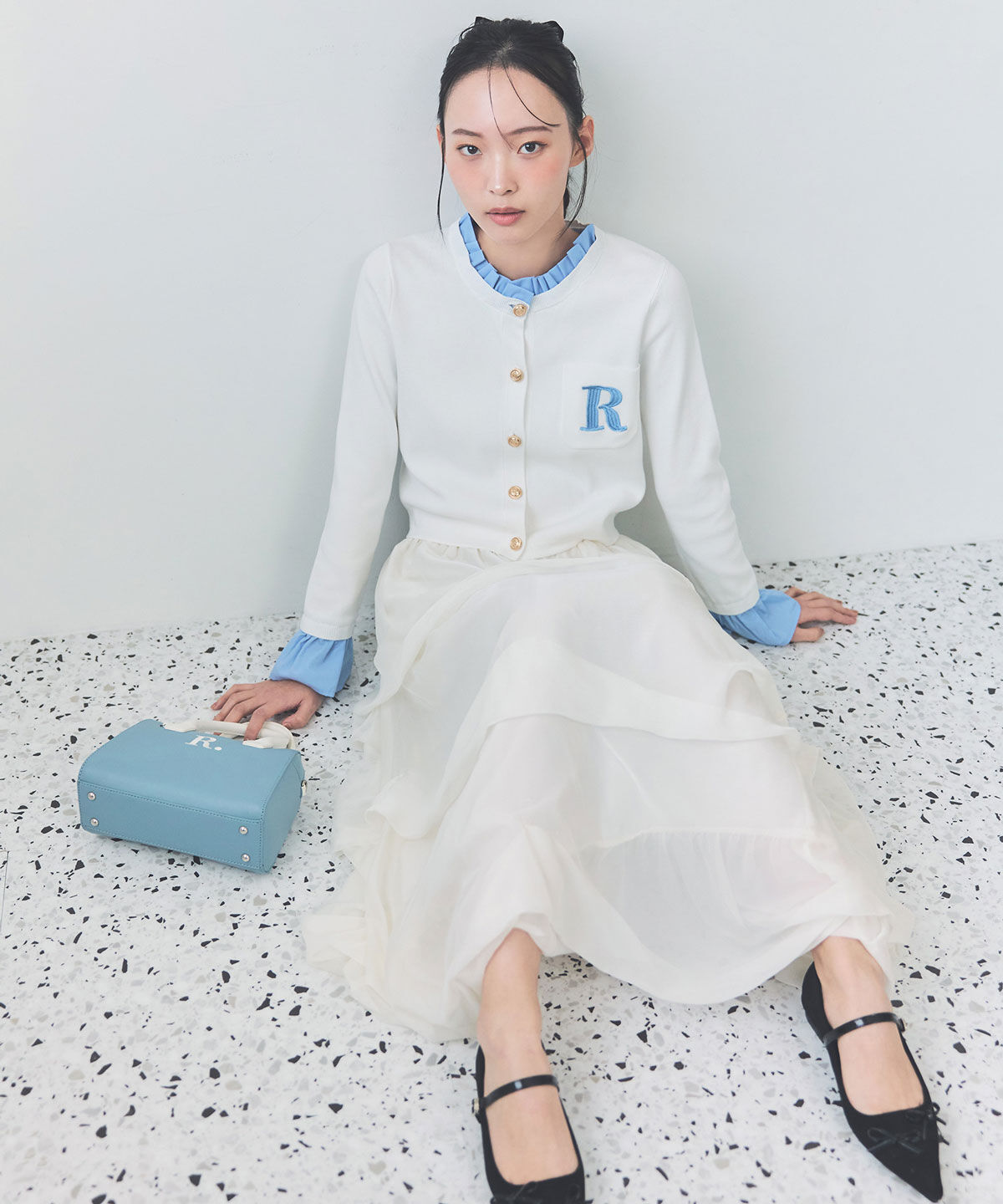 REDYAZEL「Rフリルレイヤードニットカーディガン」|カーディガン|