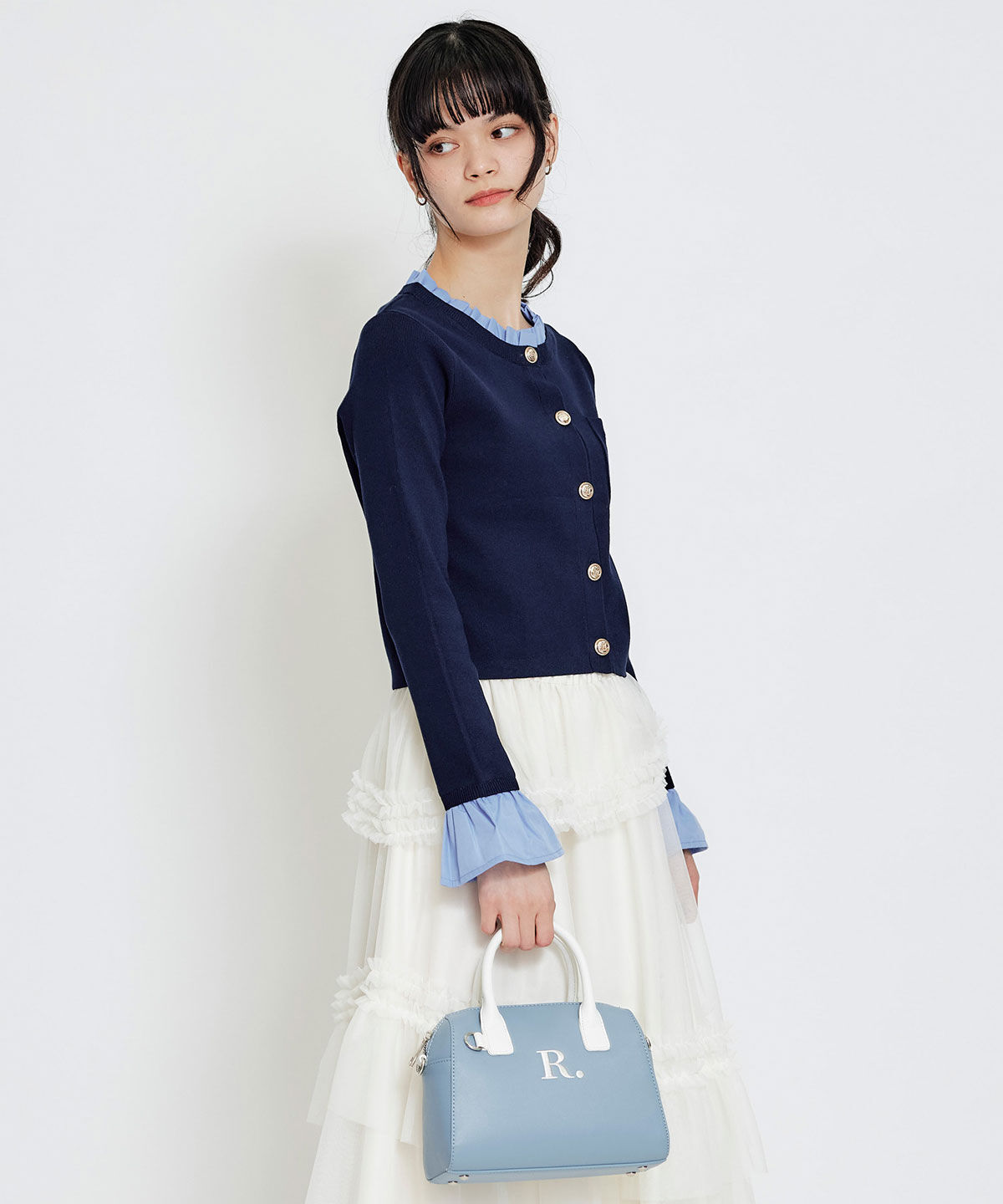 REDYAZEL「Rフリルレイヤードニットカーディガン」|カーディガン|